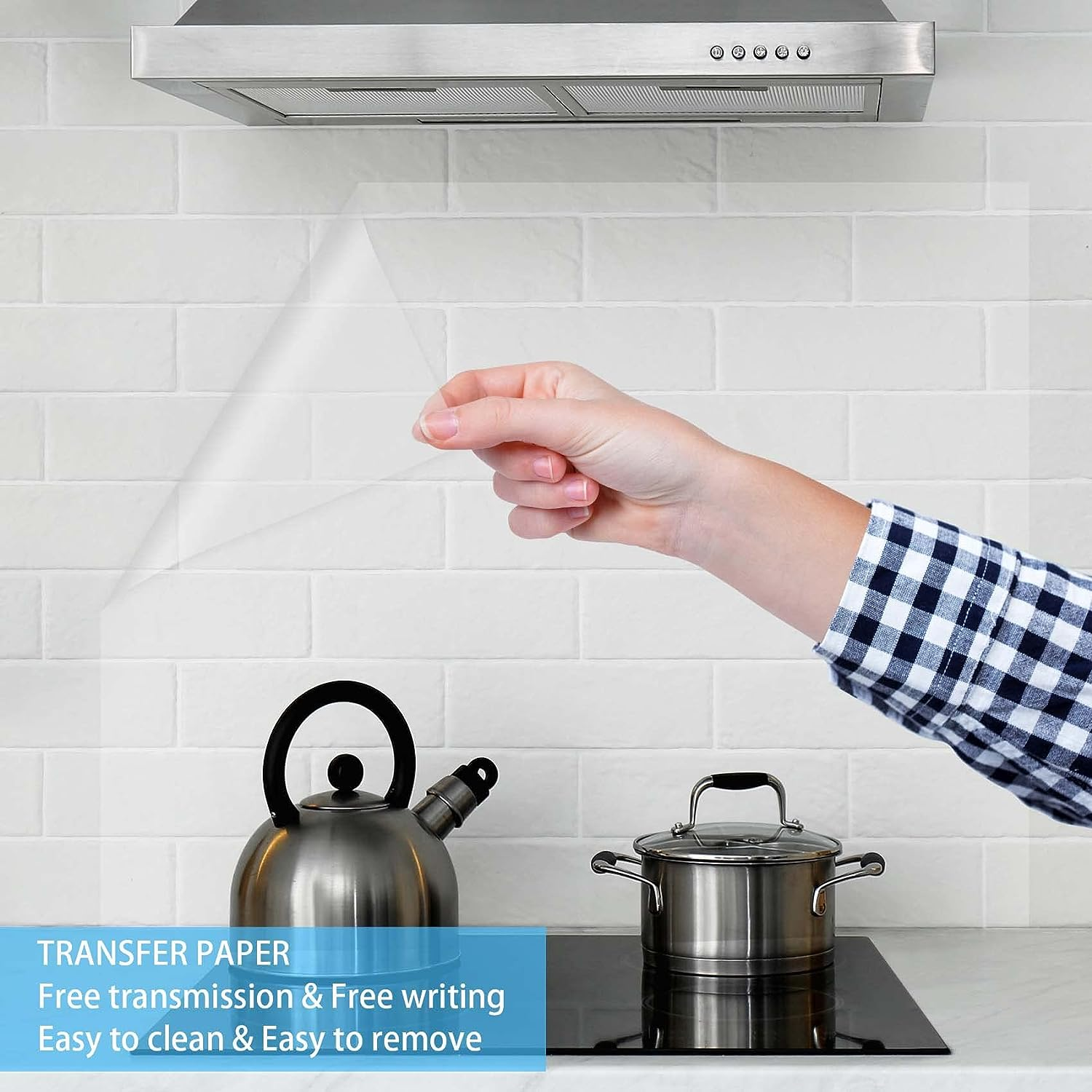 Clear Contact Paper Peel and Stick, 42 * 100Cm Self Adhesive Contact Paper Clear Wall Protector, Waterproof Oil Proof Removable Film Transparent Kitchen Stove Backsplash Protector for Wall