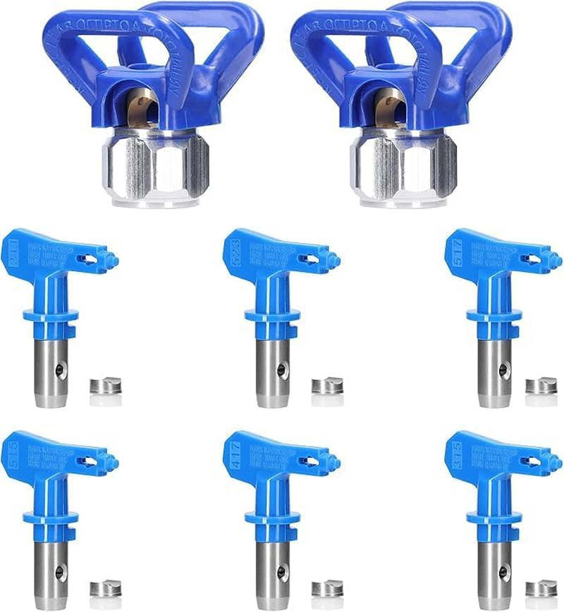 Leanockesa 6-Piece Reversible Paint Spray Tip and 2 Nozzle Seats Set &ndash; Durable Airless Sprayer Accessories for Home, Building, Garden, Deck, and Fence Painting image number 2