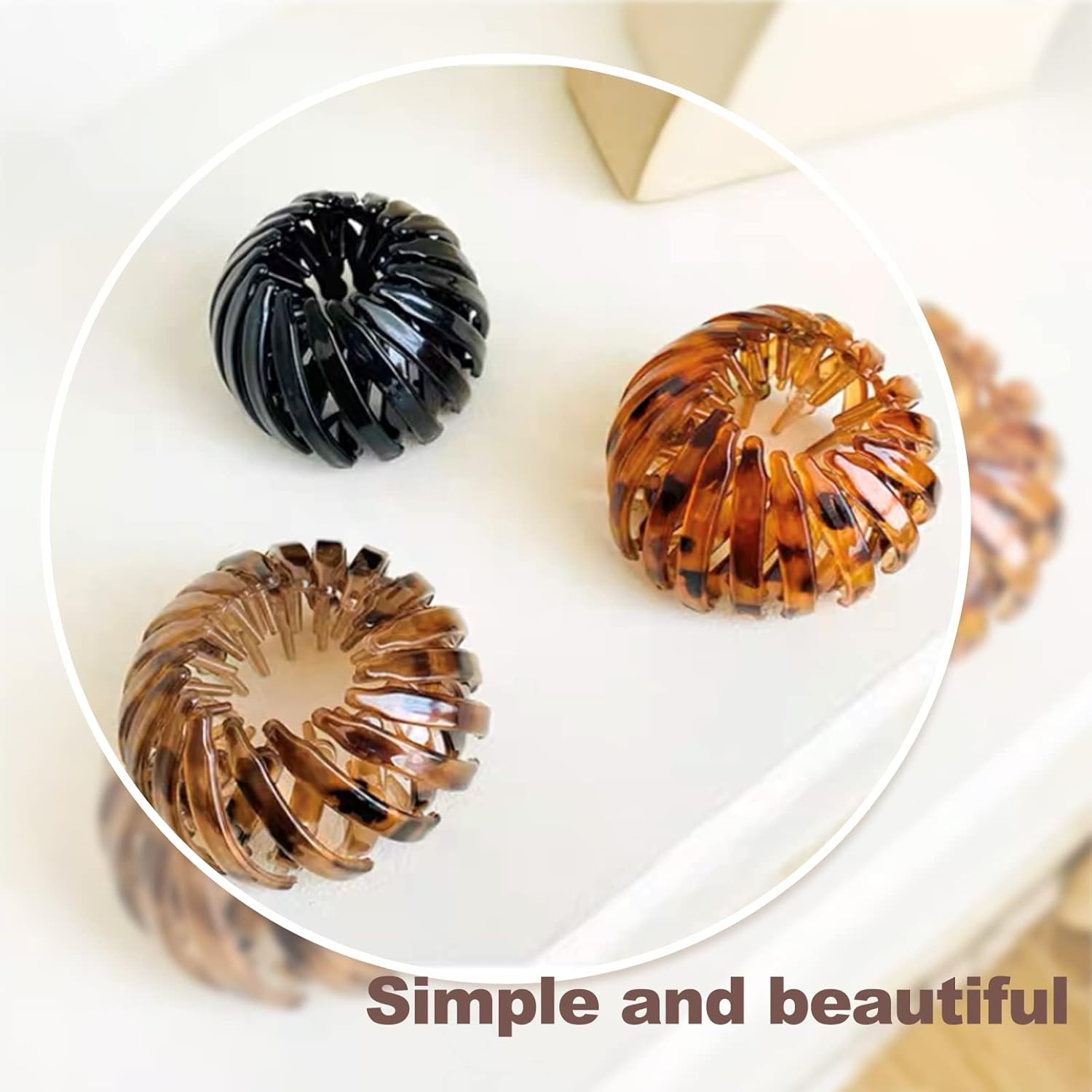 Pack of 7 Bird Nest Hair Clips Women'S Simple Ponytail Holder Haircut Bird Nest Hair Bobbles Expandable Headdress Headband for Women Girls image number 4