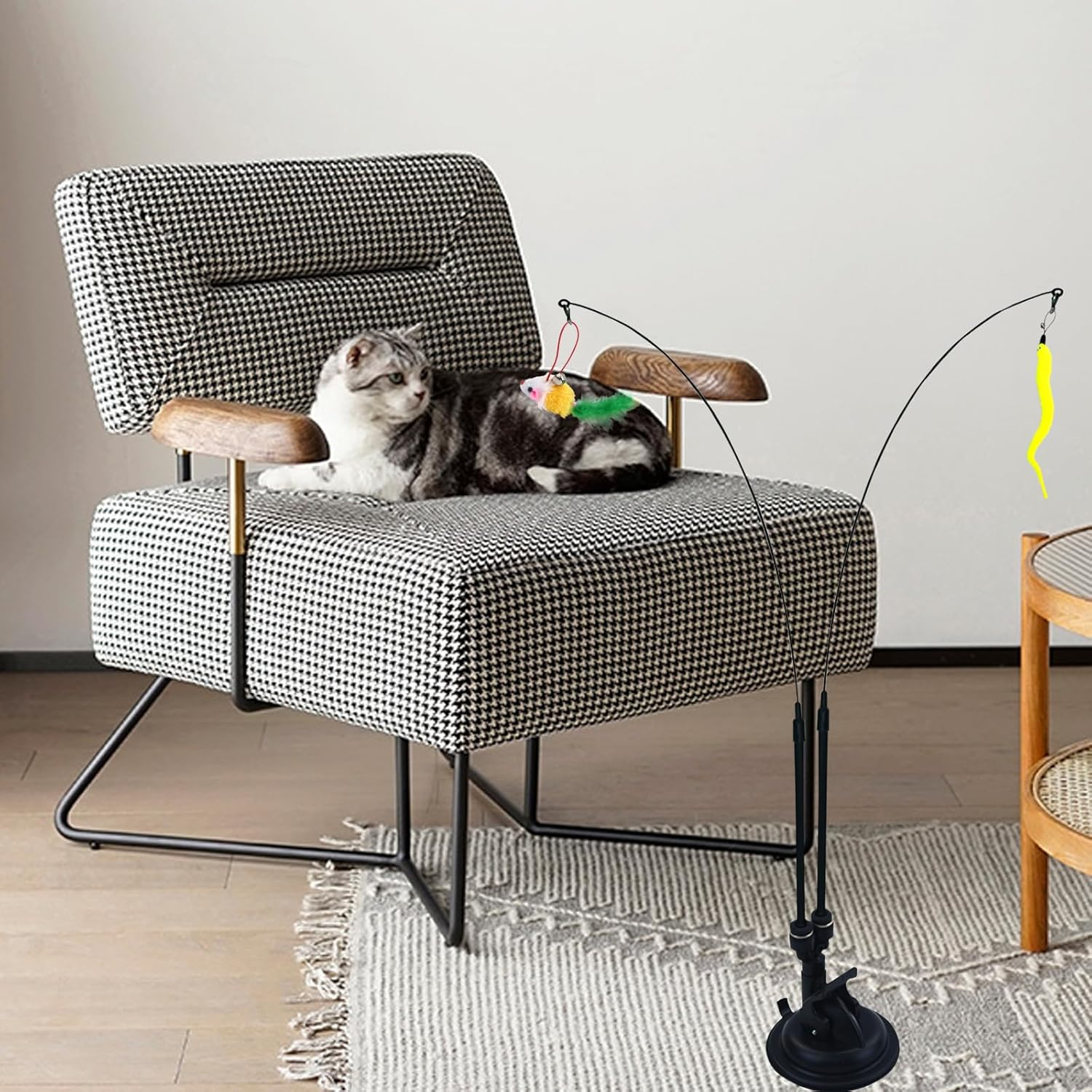 Cosiesnest 20 Pack Cat Toys Interactive for Indoor Cats Adult Kitten Toys, with Sticky Super Suction Cup | Detachable Cat Feather Toy Hanging Door Kitten Toys image number 4