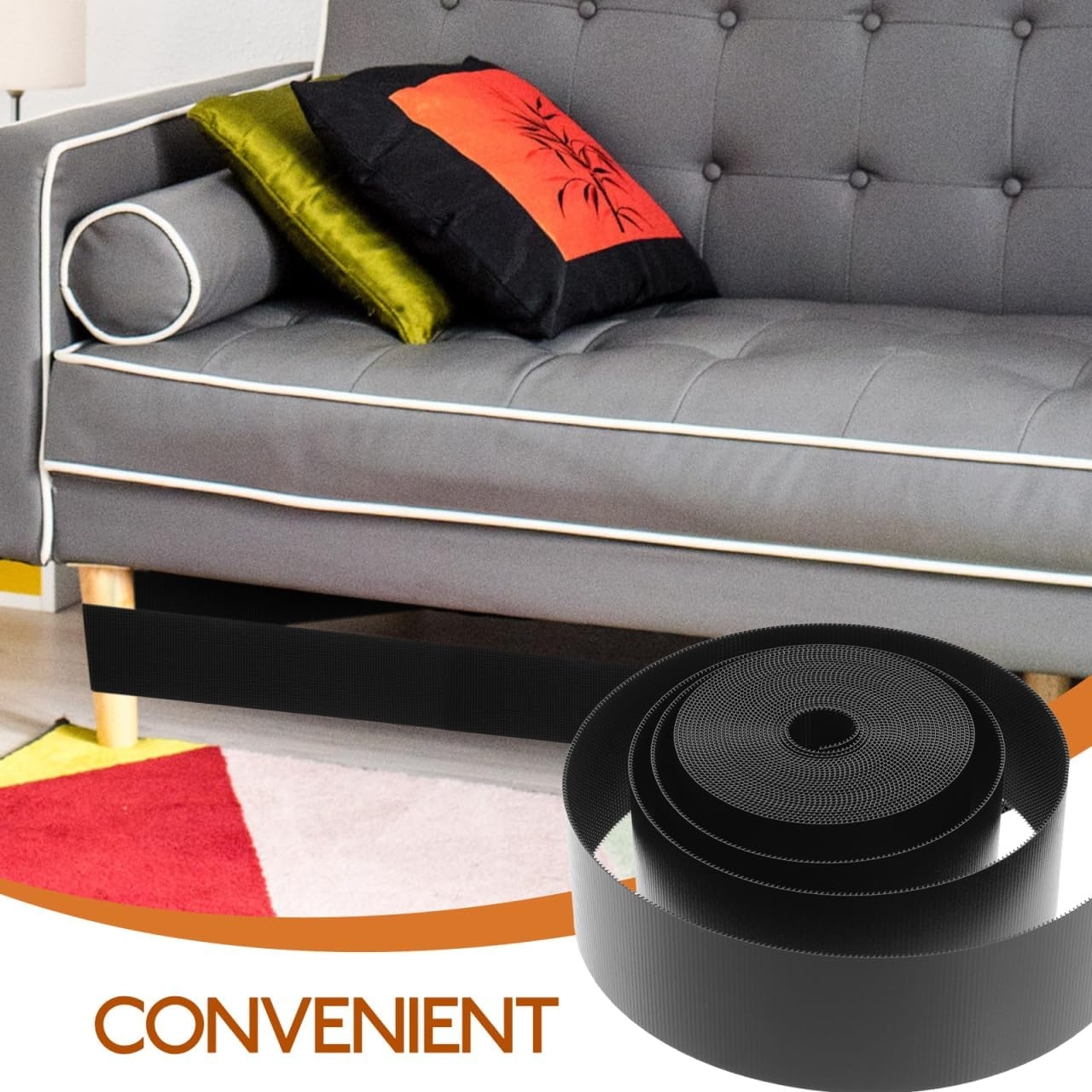 ULTECHNOVO under the Couch Blocker Blocker for under Couch, for Pets,Adjustable Gap Bumper,Stop Things Sliding under Sofa or Furniture,Compatible No Damage to Furniture image number 3