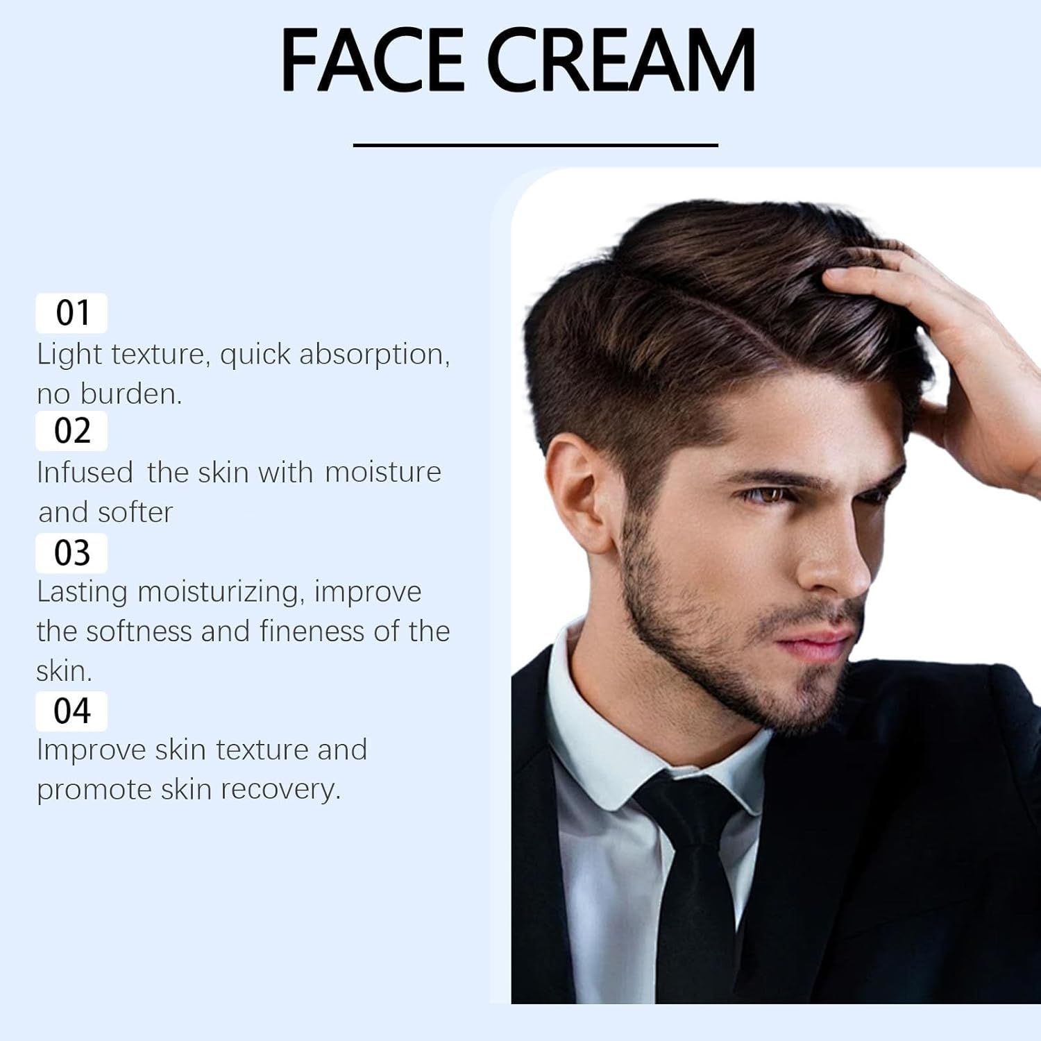 6-In-1 Mens Face Moisturizer, anti Aging Face Men Cream, Reduce Facial Dark Circles, Dark Spots Remover, Eye Bags Treatment, Anti-Wrinkle & Nourishing, after Shave Lotion for Men (3Pcs) image number 5