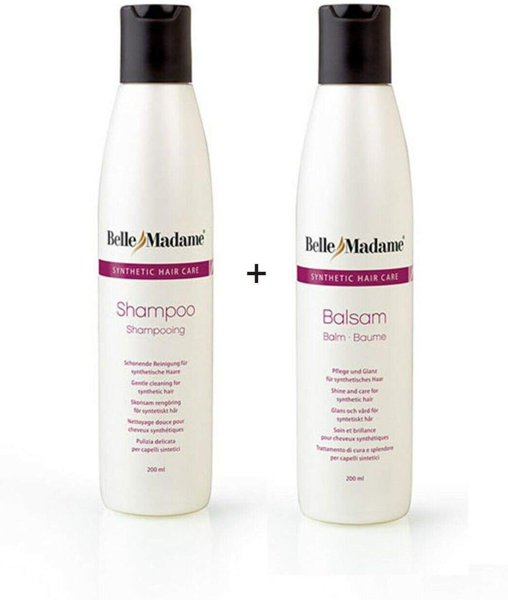 Wig Care Set Shampoo 200 Ml + Balm 200 Ml Dening Hair Belle Madame - for Synthetic Hair Wigs & Hairpieces