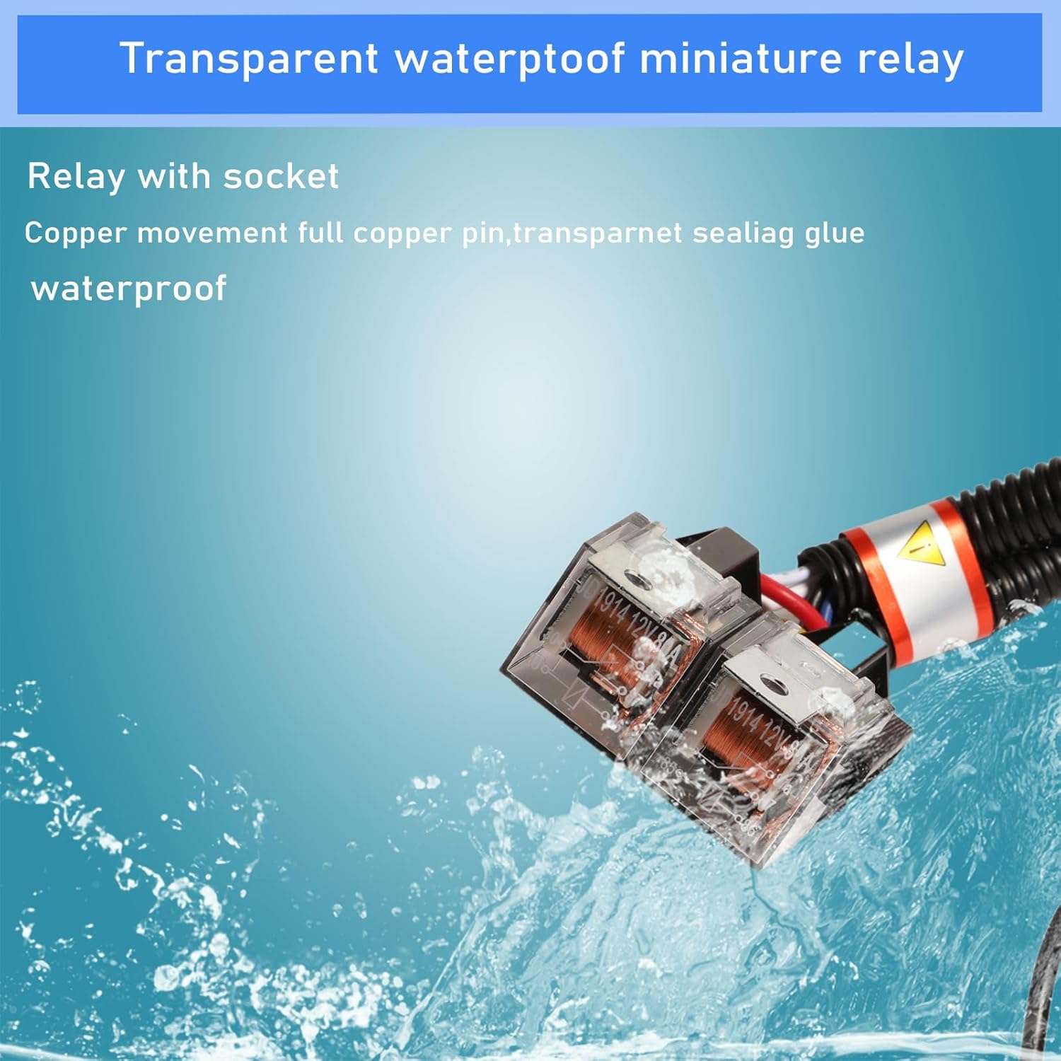 H4 Headlight Harness Headlight Relay Wiring Harness Kit, 4 Headlight H4 Headlamp Light Wiring Harness with Ceramic Plugs Fix Dim Flickering Headlights for Halogen Conversion image number 1