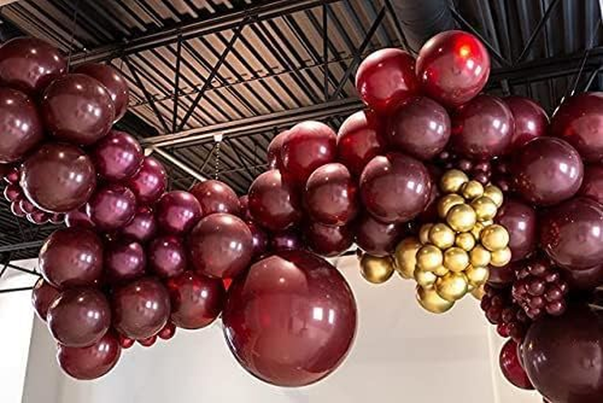 138 Pcs Burgundy Balloon Garland Kit: Burgundy, Nude & Gold Latex Balloons for Wedding, Valentine'S Day, Anniversary & More
