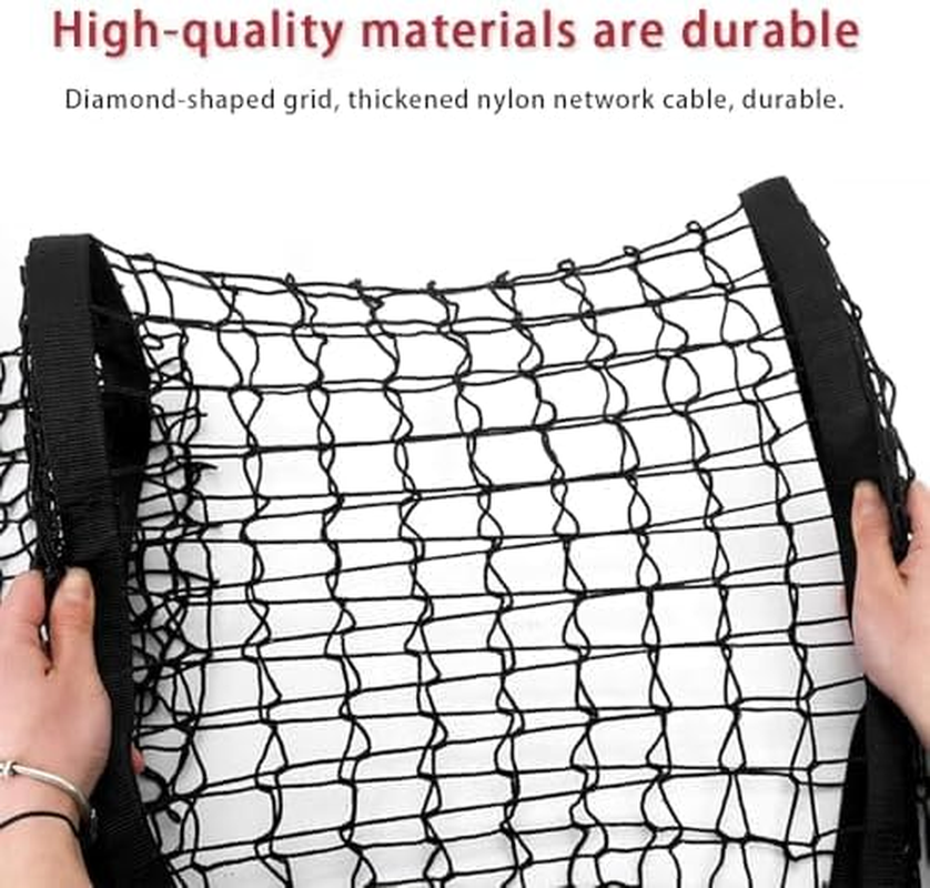 Cargo Net Trunk Organizer, Mesh Storage Net Heavy Duty Cargo Net with 4 Pocket, Stretchable Mesh Organizer with Hook and Screw, Universal Pickup Meshs Storage for SUV Car Pickup Truck Bed image number 1