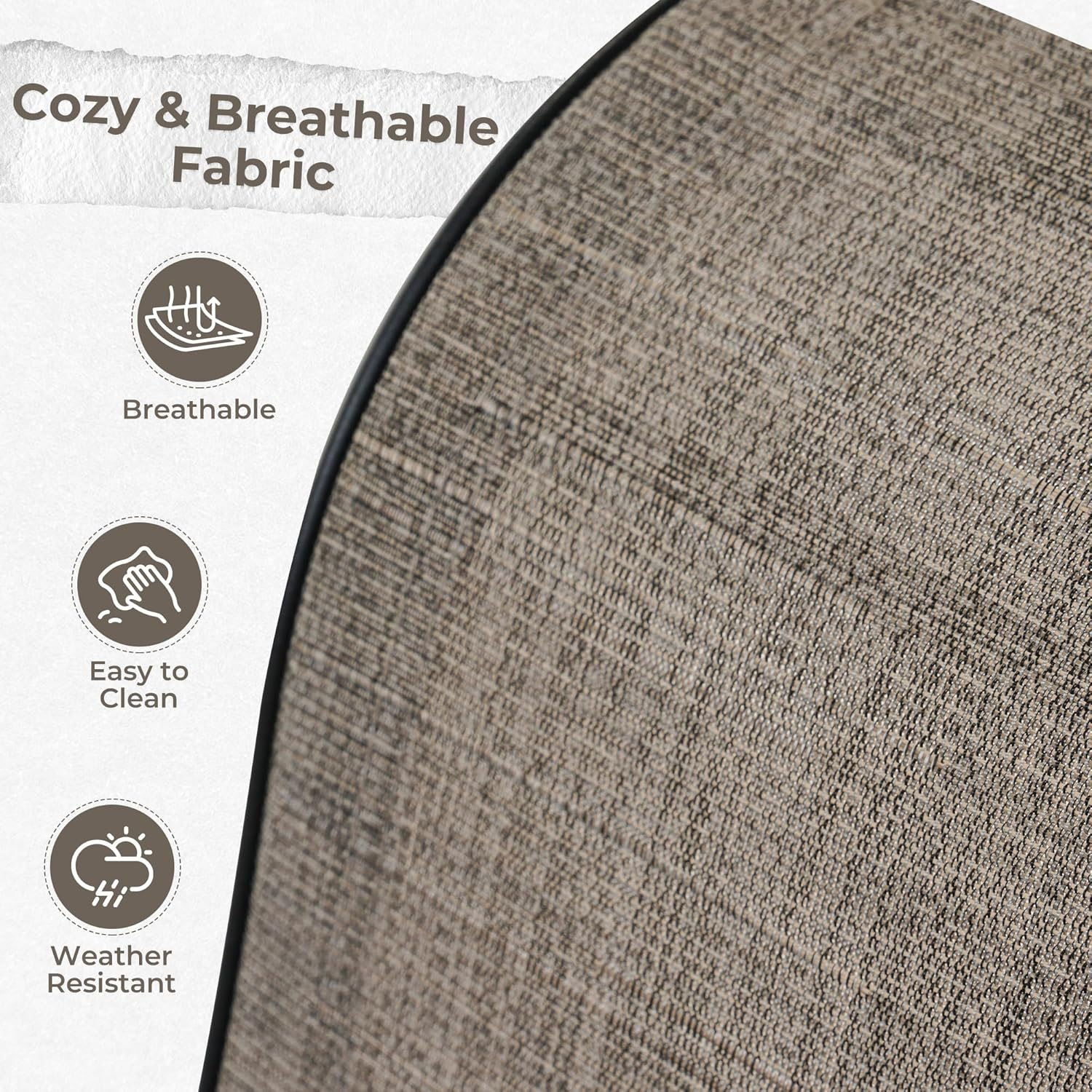 Grand Patio Outdoor Swivel Dining Chairs Set of 2, 360 Degree Swivel Patio Chairs with Mesh Sling and Rocking Frame for Lawn, Porch, Garden, Mixed Coffee image number 6