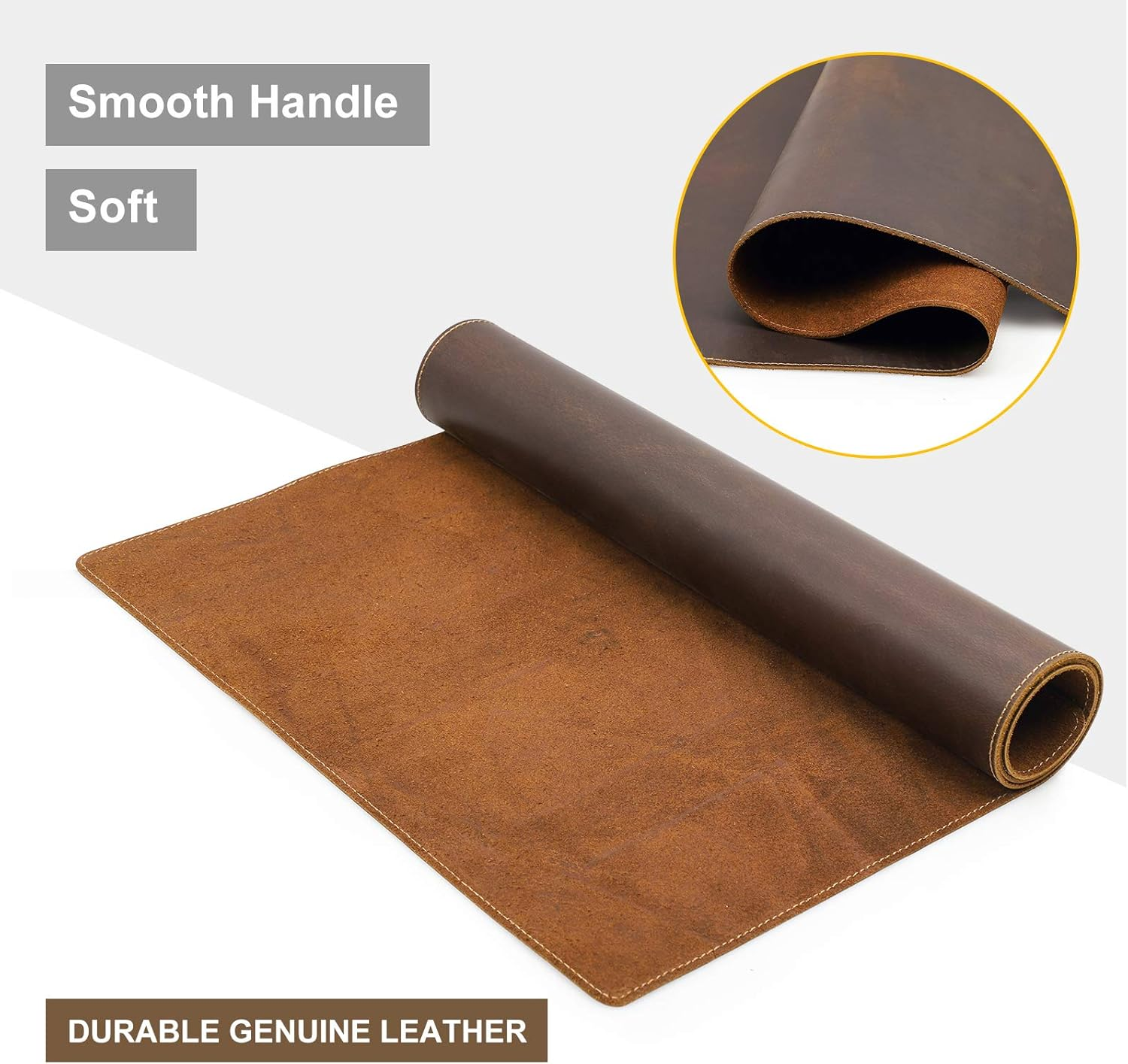 CONTACT'S FAMILY 90X45Cm Crazy Horse Leather Genuine Leather Extended Mouse Pad image number 1