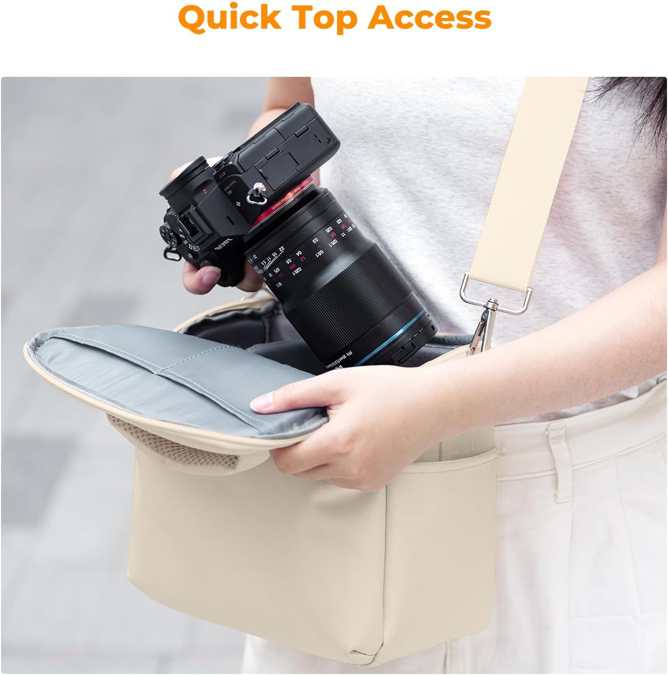 K&F Concept Camera Sling Bag Small Crossbody Camera Case Dslr/Slr/Cute Compact Shoulder Photography Bags for Photographers image number 3