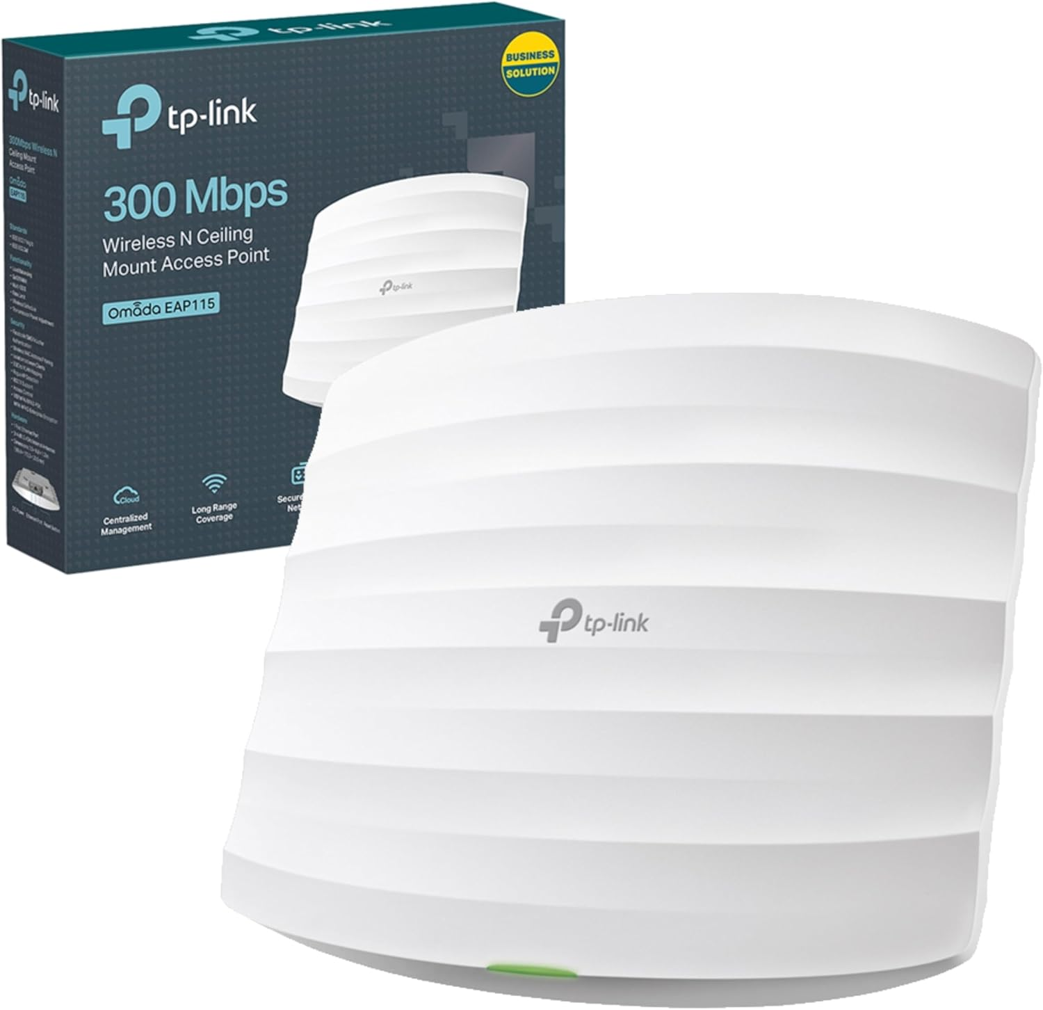 Tp-Link EAP115(UK) N300 Wireless Ceiling Mount Access Point, Support Poe 802.3Af and Direct Current, Easily Mount to Wall or Ceiling, Simply Managed by Free EAP Controller Software (EAP115) (UK Version)