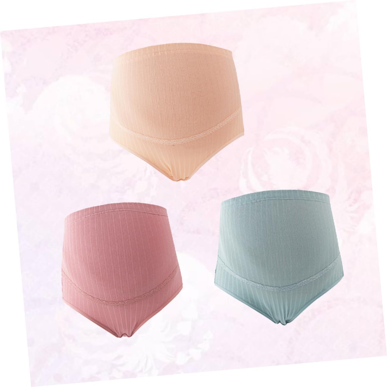3Pcs High Waisted Maternity Underwear Panties Cotton Underwear High Waist Maternity Comfortable image number 4