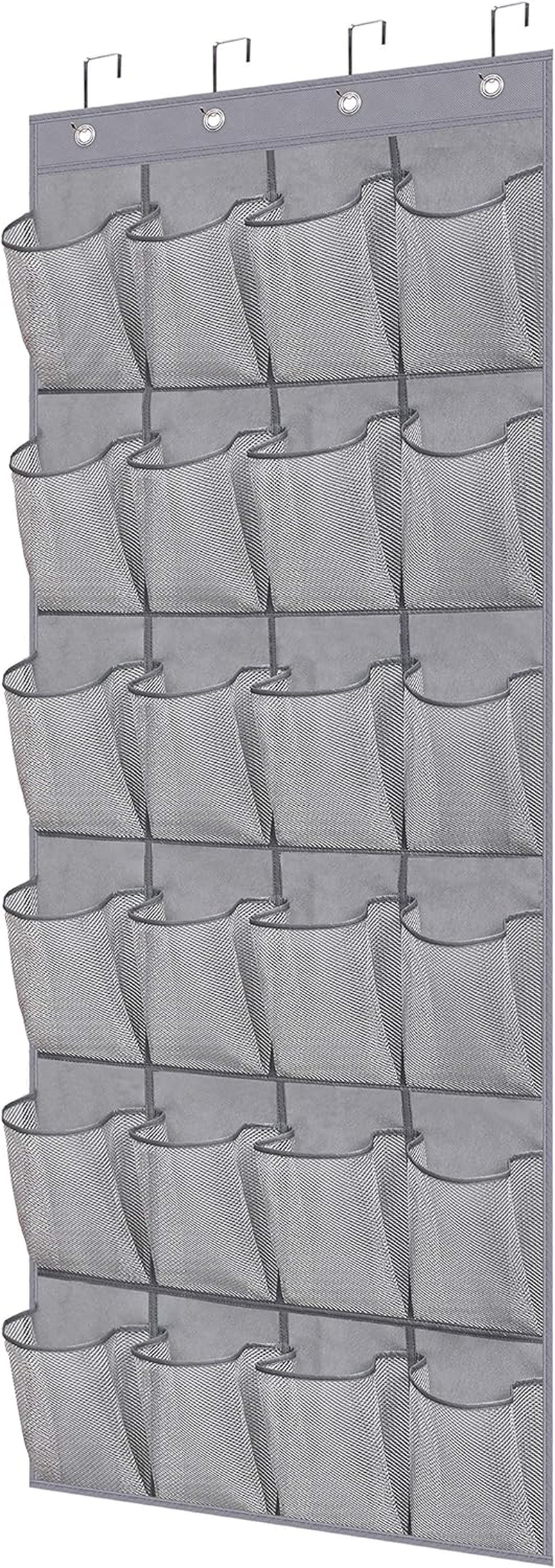 MISSLO Kids Shoe Organizer Pink Room Decor for Bedroom Door Hanging Baby Closet Storage over the Rack Breathable 24 Large Mesh Pockets for Toddler Girl