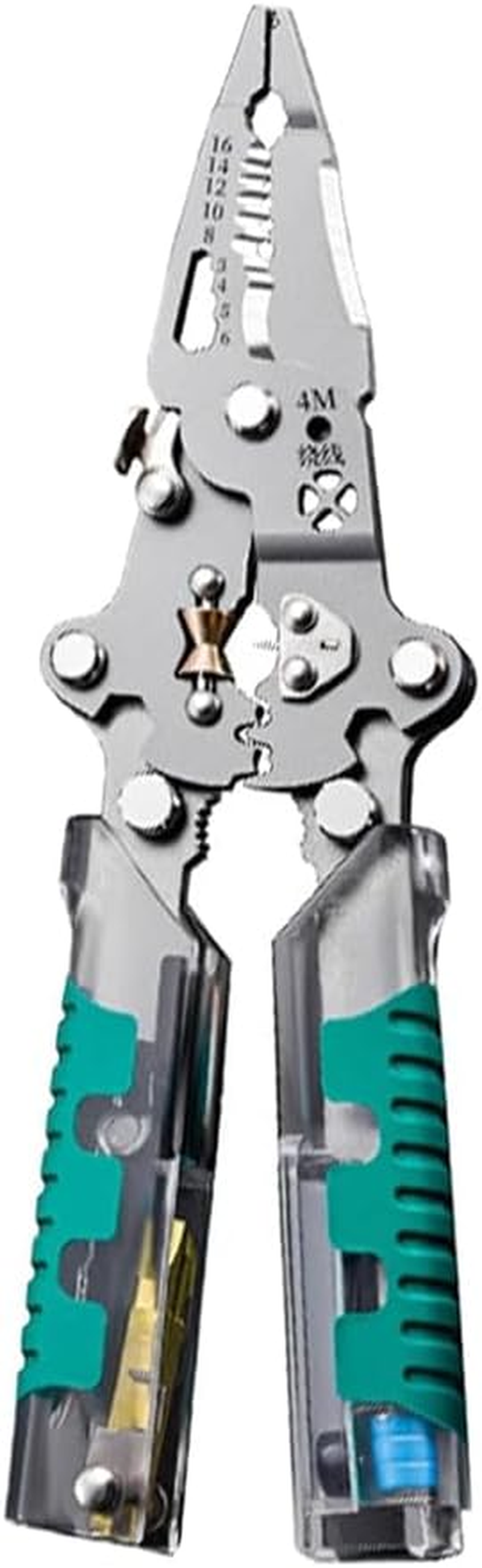 Saker Multi-Function Electrician'S Pliers Set,Compact All-In-One Wire Stripping Tool with Insulated Handle and Storage Lock, Ideal for Home and Workshop Use (GREEN, 1 PACK) image number 6