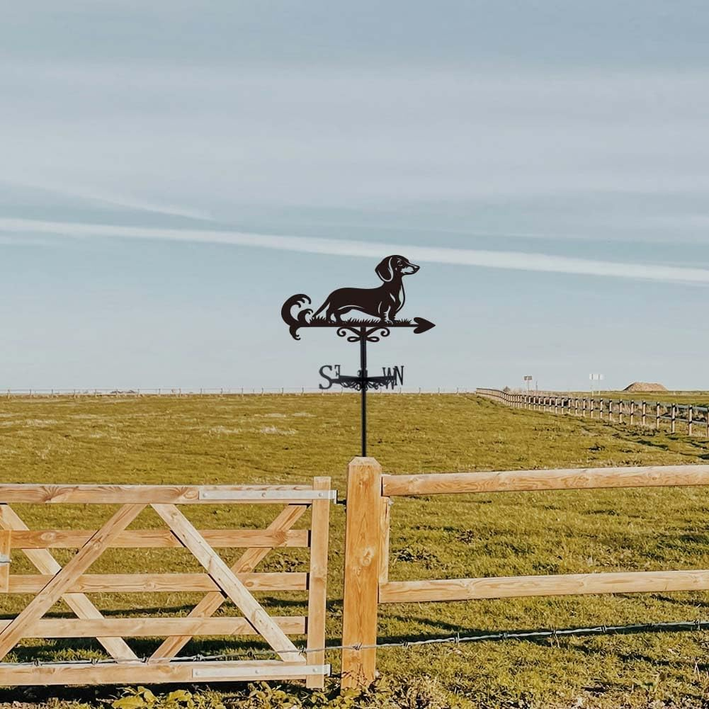 SUPERDANT Dog Weather Vane Dachshund Weathervanes for Roof Mount Animal Metal Weather Vane for the Garden Dog Wind Direction Indicators for Farmhouse Yard Outdoor Barn Sheds Patio Decoration image number 6
