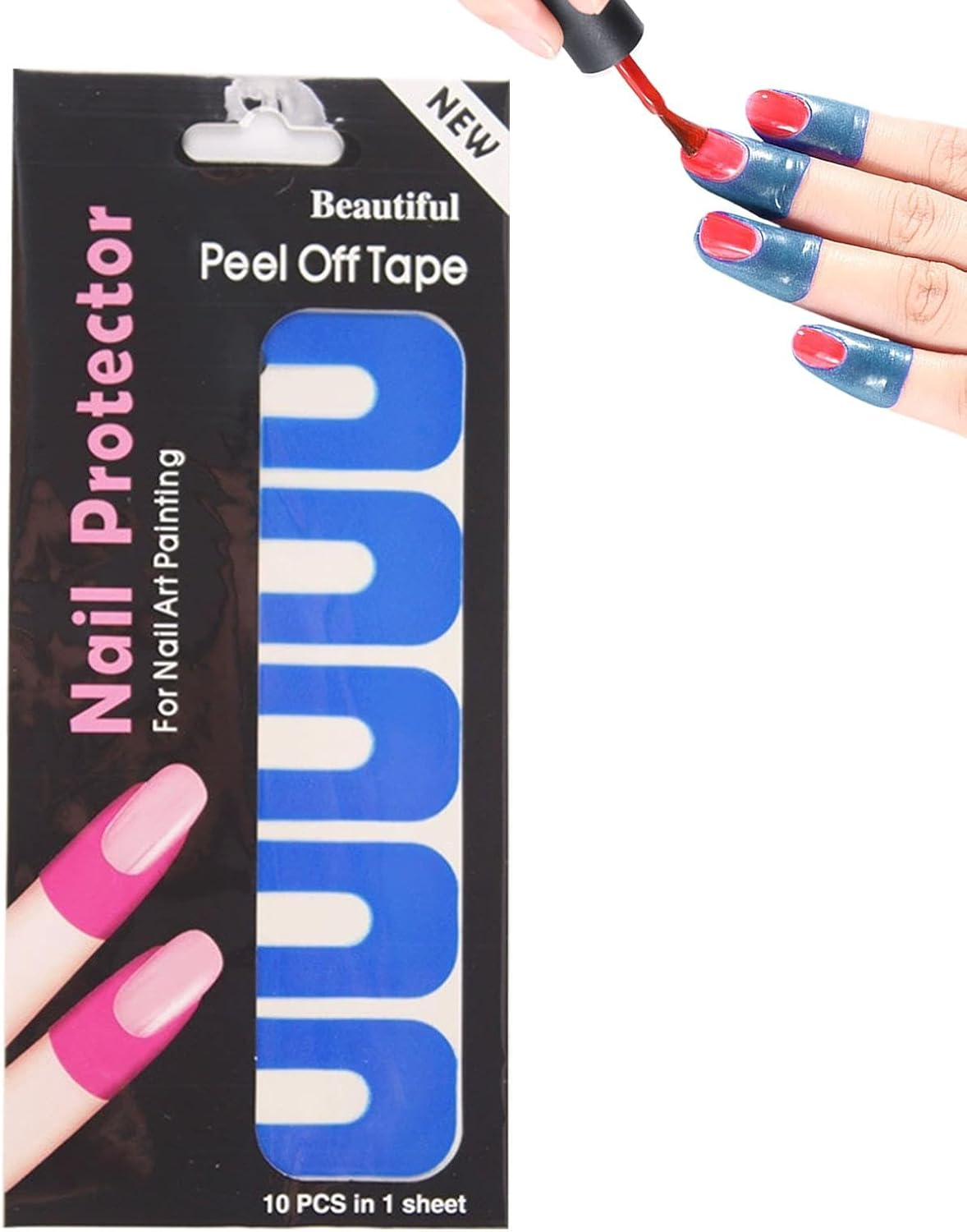 Nail Polish Protector,Soft Elastic U-Shape Nail Polish Guards - Spill Proof Stickers, Peel off Nail Stickers, Nail Tape for Fingers