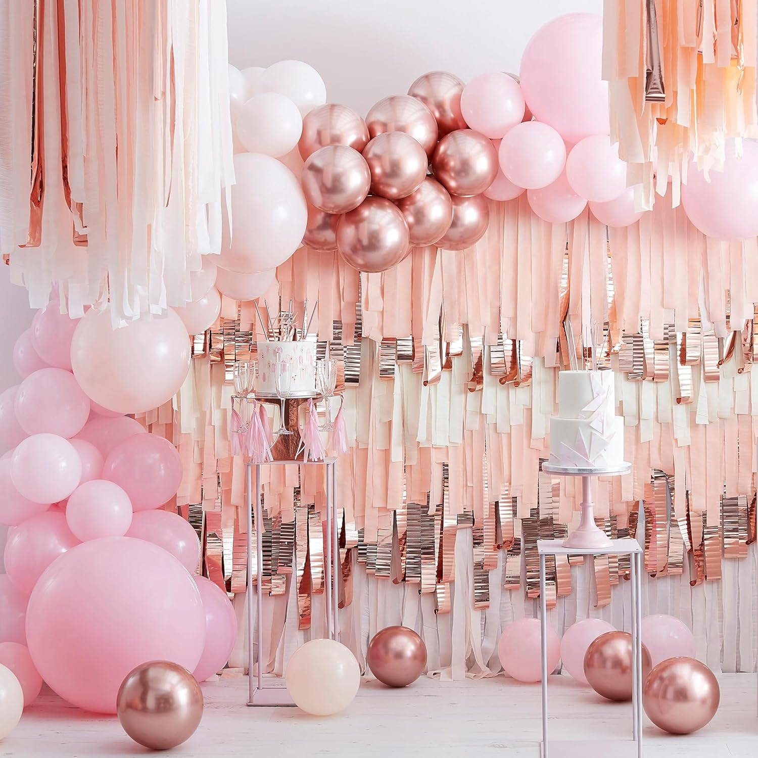 Ginger Ray Happy Birthday Fringe Bunting, Rose Gold, 1.5 M Size