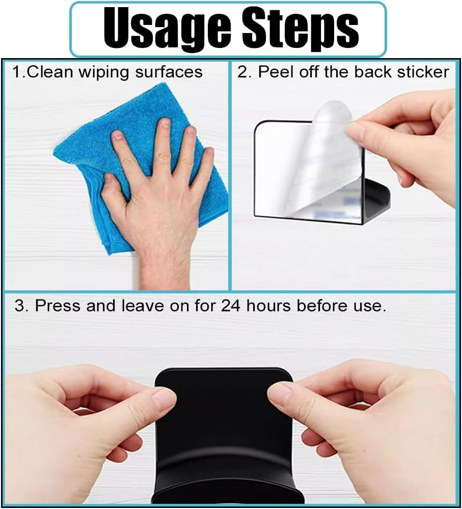 Gaming Earphone Hanger Wall Mount, 2Pack Universal Stick on Adhesive Gaming Earphones Hanger,Universal Desk Wall Mount Adhesive Hanger for Gaming Earphones, Black image number 5