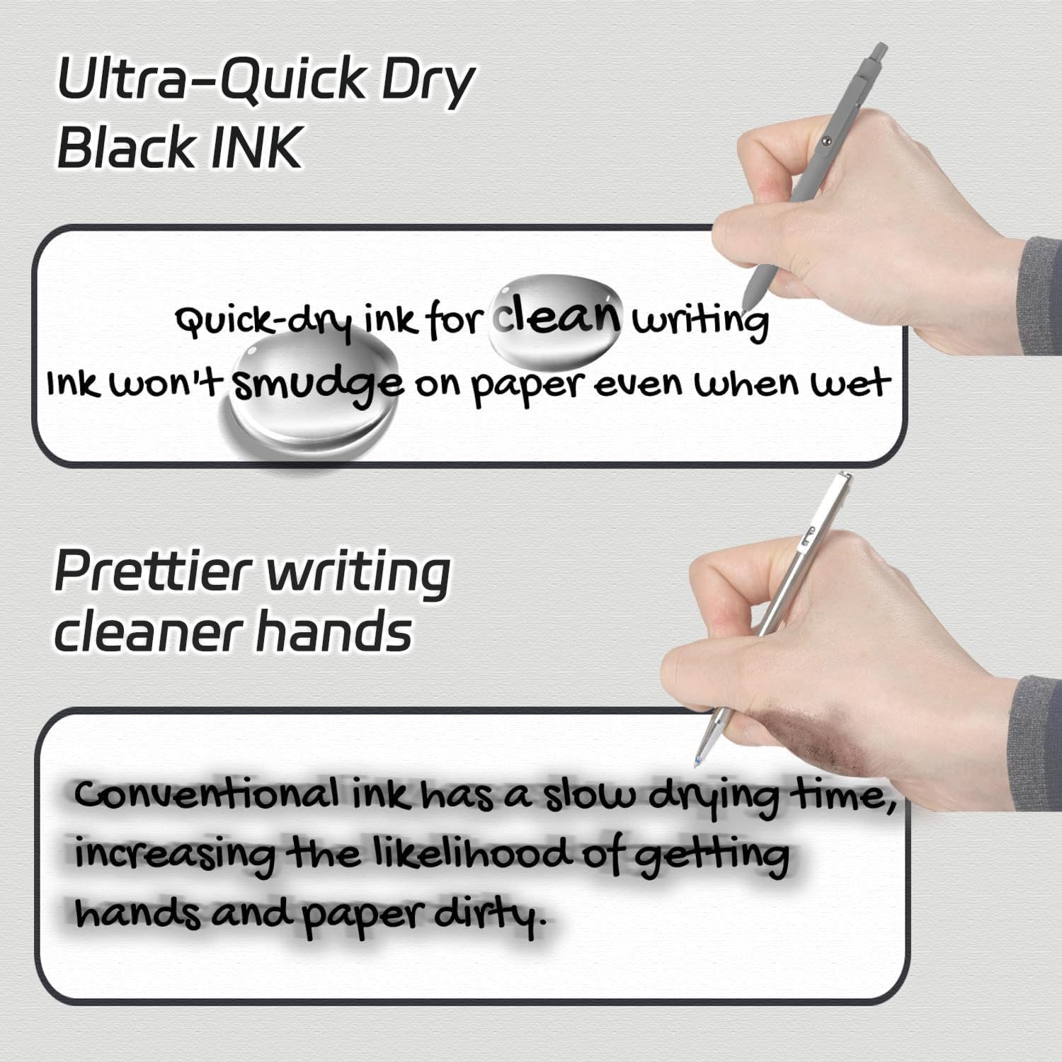 KAPASKI Gel Pens,6 Pcs 0.5Mm Fine Point Black Ink Pens with Smooth Writing,Quick Dry Pens for Journaling,Nurse Aesthetic Pen,Office School Supplies for Men Women image number 3