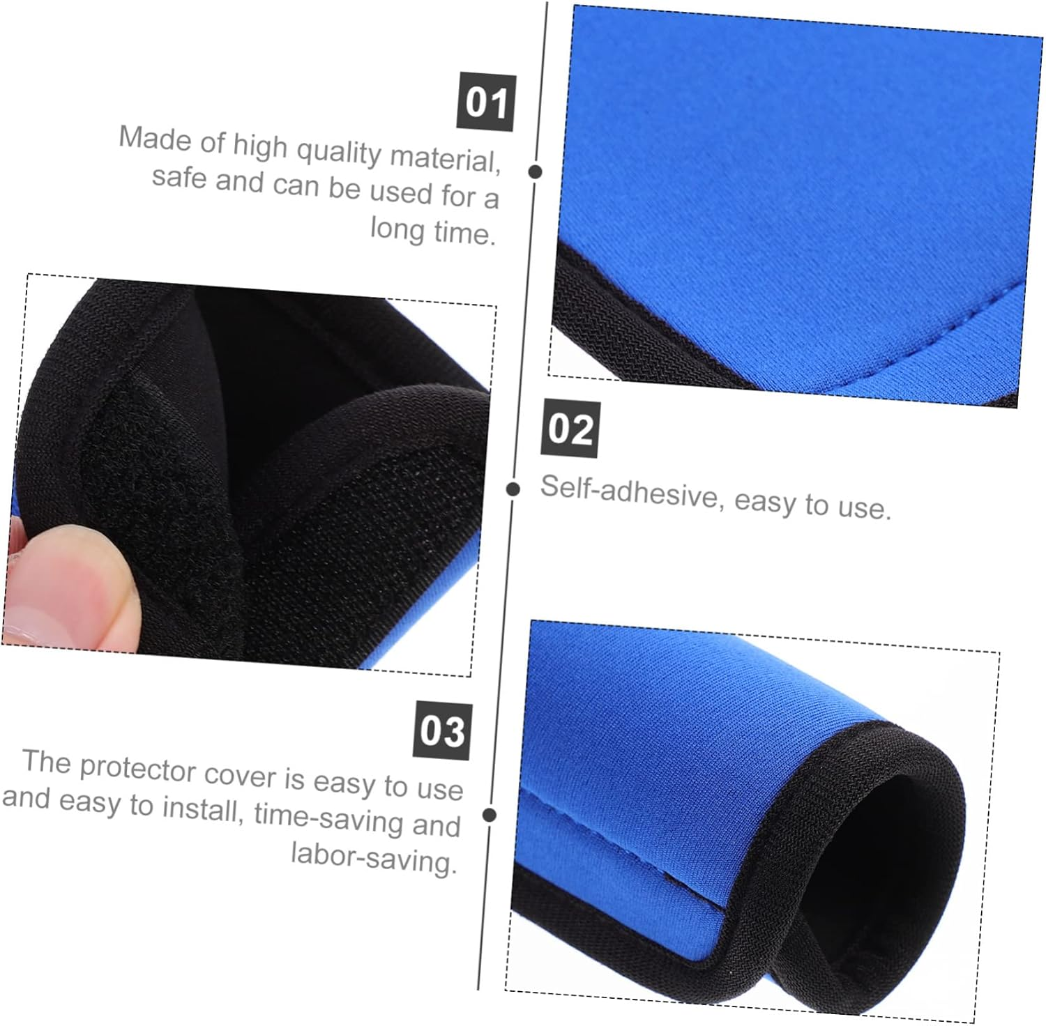 PRETYZOOM 3Pcs Neoprene Luggage Handle Wrap Suitcase Identifier Grip Travel Bag Handle Covers for Purse Wallet Protection for Suitcase Travel Tags and Case Supplies image number 3