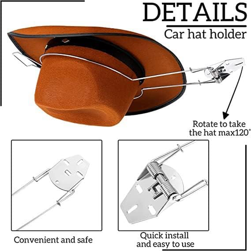 Limcryspp Western Hat Rack Accessories for Trucks Hat Rack for Truck Ironhard Hat Holder Truck Hat Rack Iron image number 4