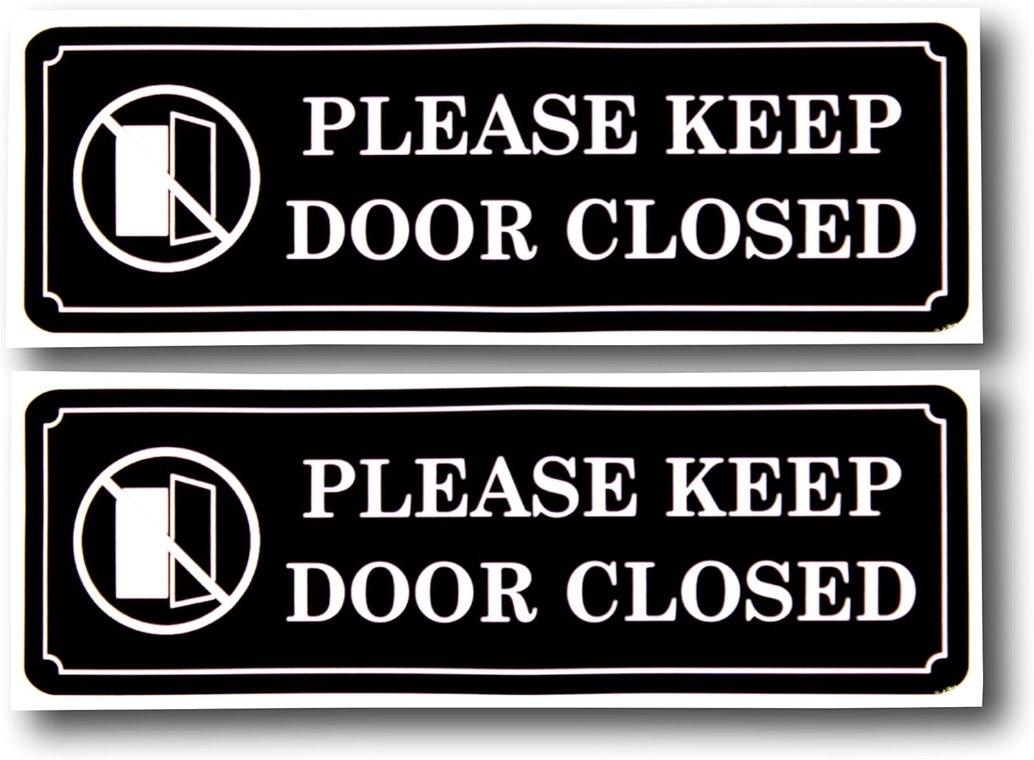 Esplanade Please Keep Door Closed Sign Sticker Decal - Easy to Mount Weather Resistant Long Lasting Ink Size (9" X 3")