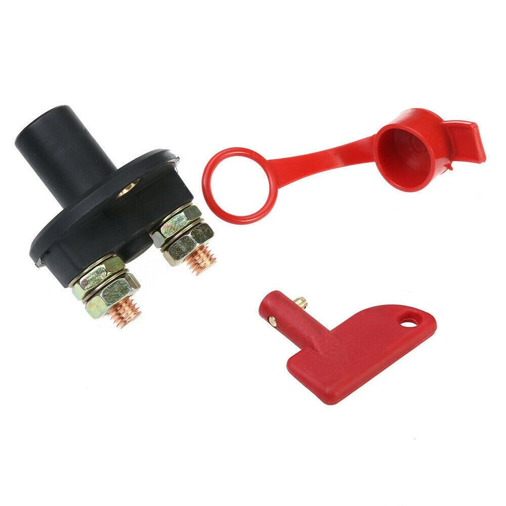 Battery Disconnect Switch with Keys, 12V 24V Battery Kill Switch Isolator Disconnect Cut off Power for ATV Car Auto, on off Battery Master Switch with Waterproof Key and Cover image number 3