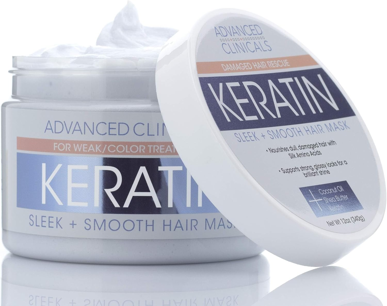 Advanced Clinicals Keratin Hair Treatment Mask for Colour Treated Hair Detoxifying Keratin Conditioner to Strengthen Broken, Colour-Treated Hair Fortifying Hair Repair Mask with Shea Butter, 350Ml image number 4