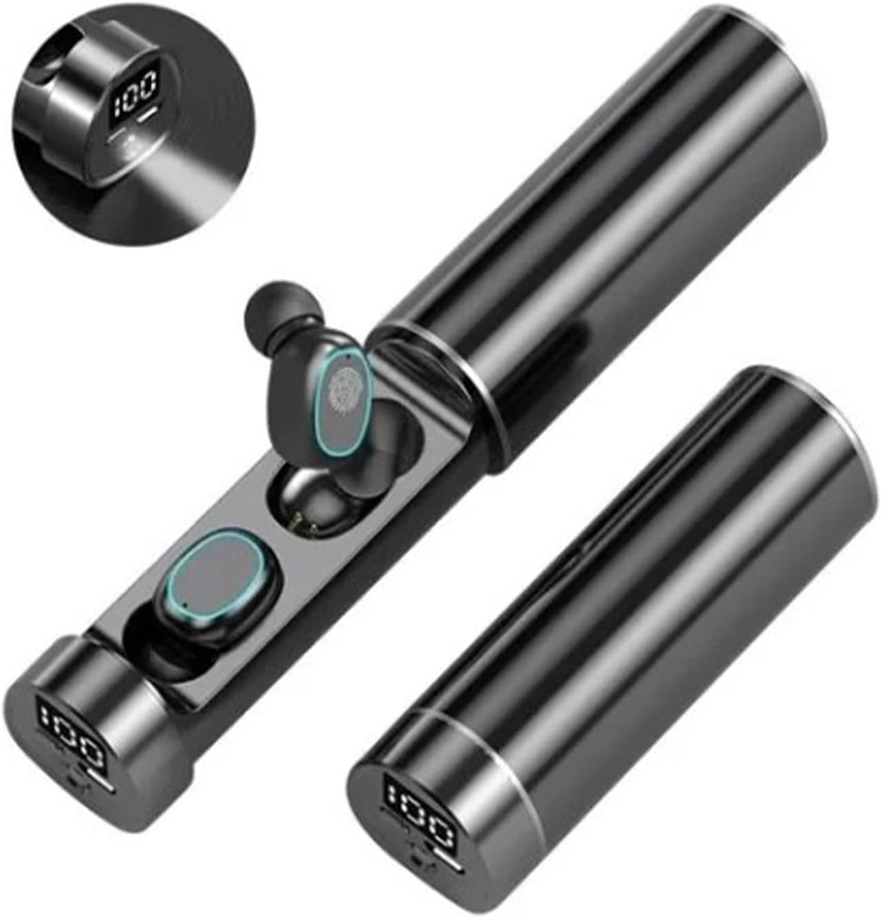 Annadue Wireless Earbuds, Bluetooth Headphones in Ear, Stereo Noise Cancellation, Waterproof Wireless Earbuds with Charging Box, LED Display, Touch Control, Torch image number 2