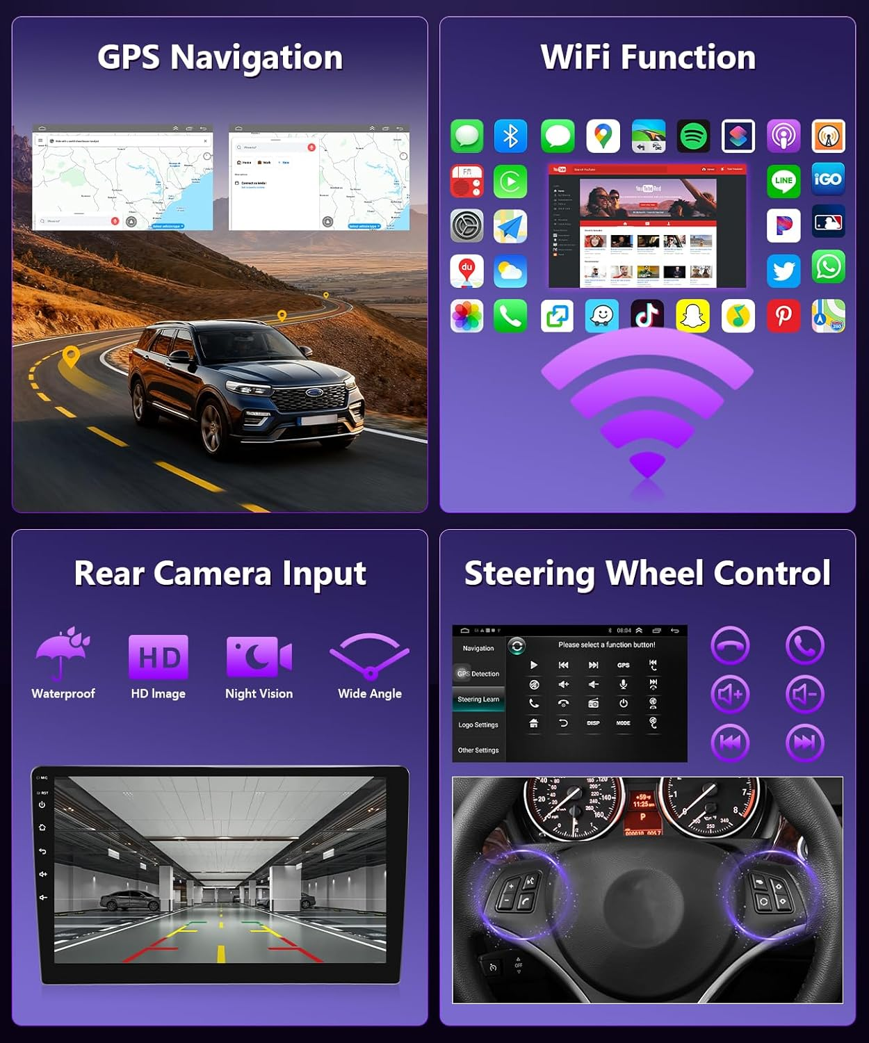 Car Stereo for BMW 328I 335I 325I E90 E91 E92 E93 2005-2011 Radio Wireless Carplay Android Auto, 9" IPS Touch Screen for BMW 328I Stereo BT/FM RDS Dsp/Gps/Wifi/Swc/Ahd Camera + CANBUS(4+64GB) image number 6