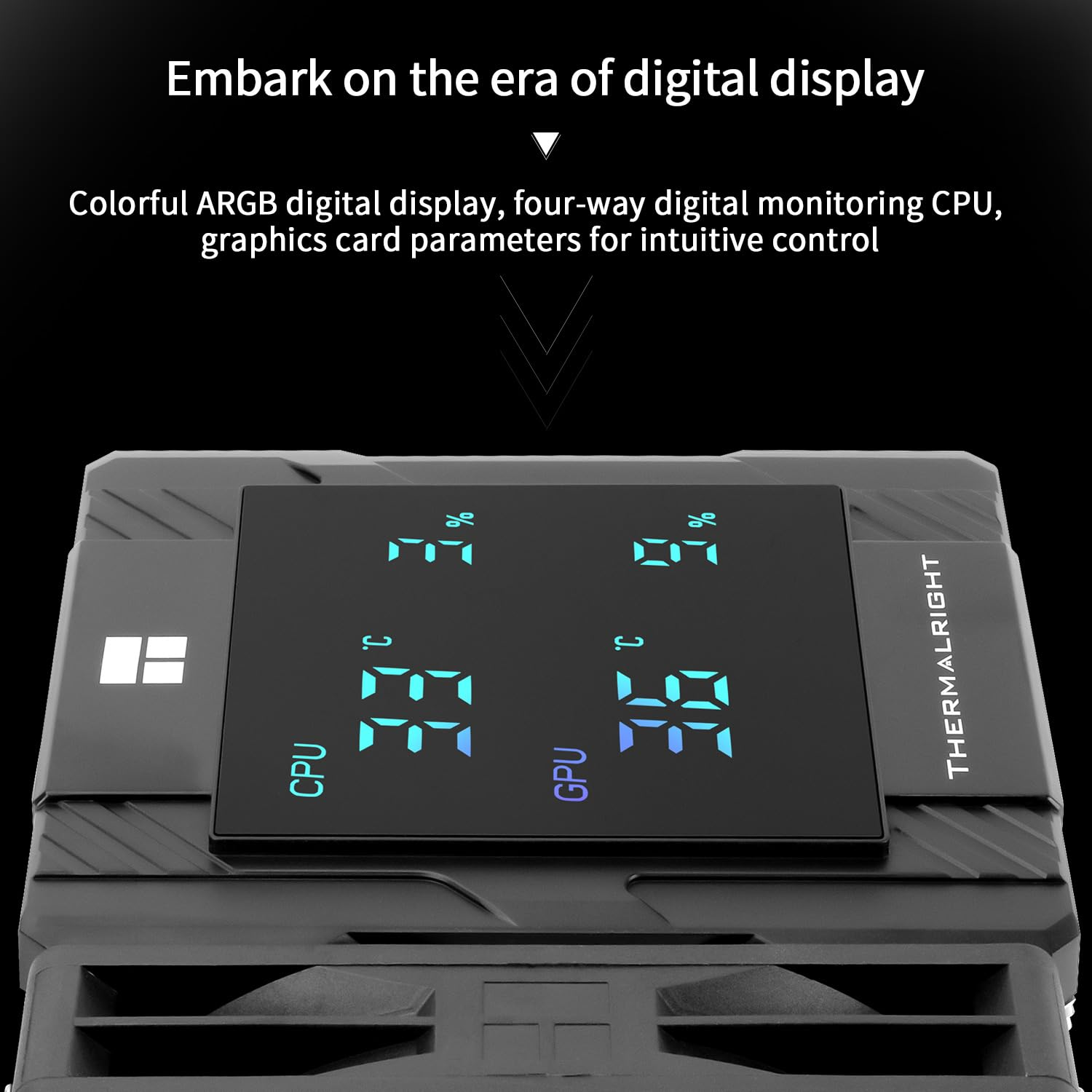 Thermalright Peerless Assassin 120 Digital ARGB Black CPU Cooler, Double Towers and Double Fans Cooling, CPU Air Cooler, Digital Screen Top Cover, for Am4/Am5,Intel LGA1851/1700/115X/1200 image number 2
