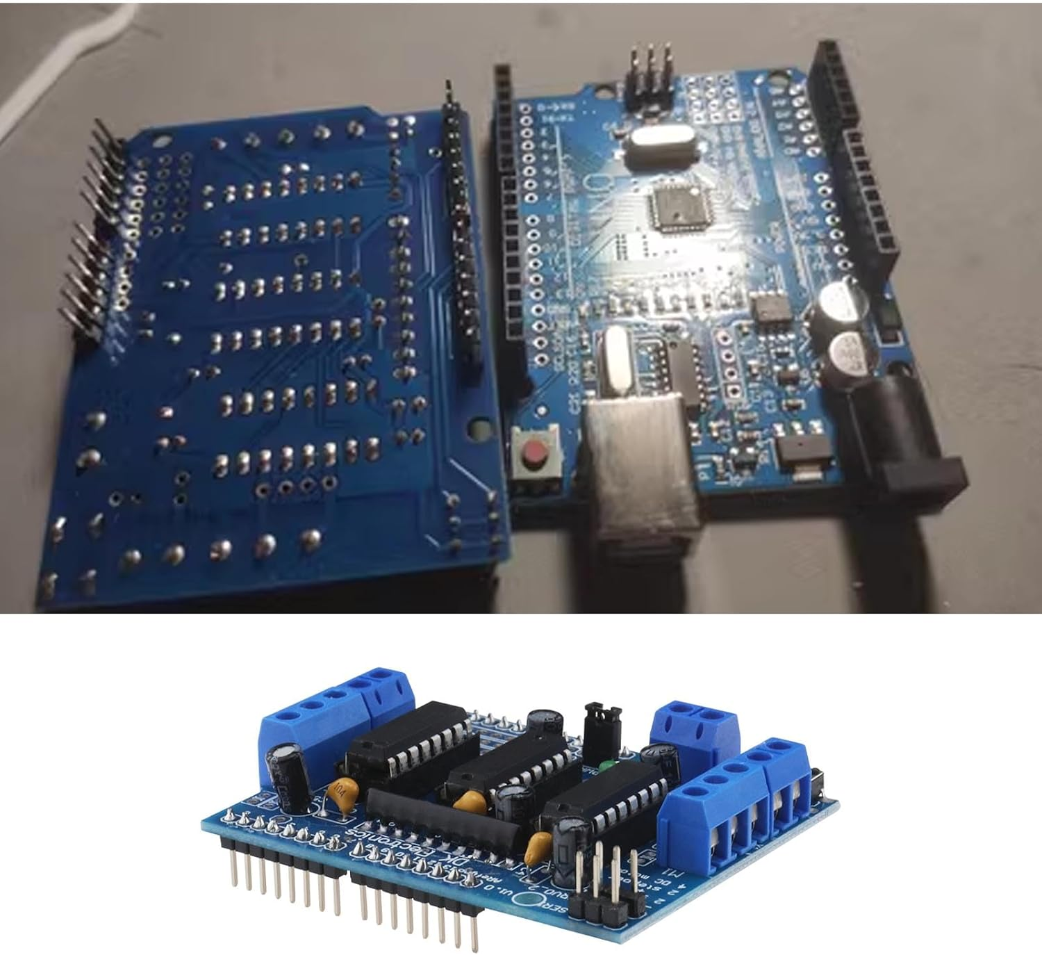 3Pcs L293D DC Motor Driver Module Shield Stepper Aideepen Motor Control Shield Module Stepper Motor Drive Shield Expansion Board image number 4