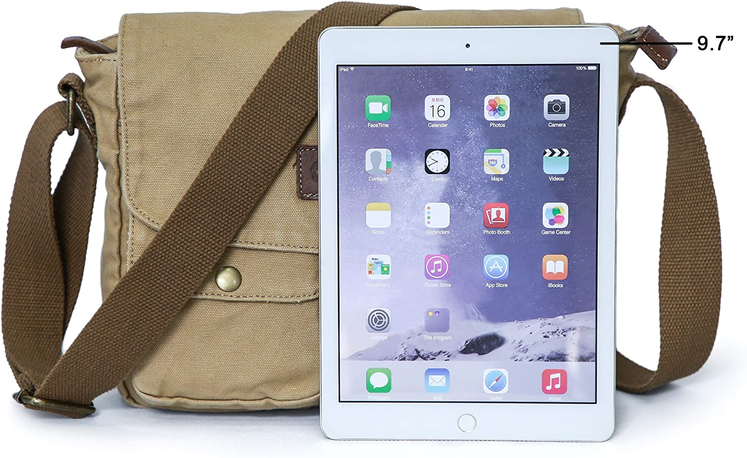 Gootium Canvas Messenger Bag - Vintage Crossbody Shoulder Bag Military Satchel image number 4