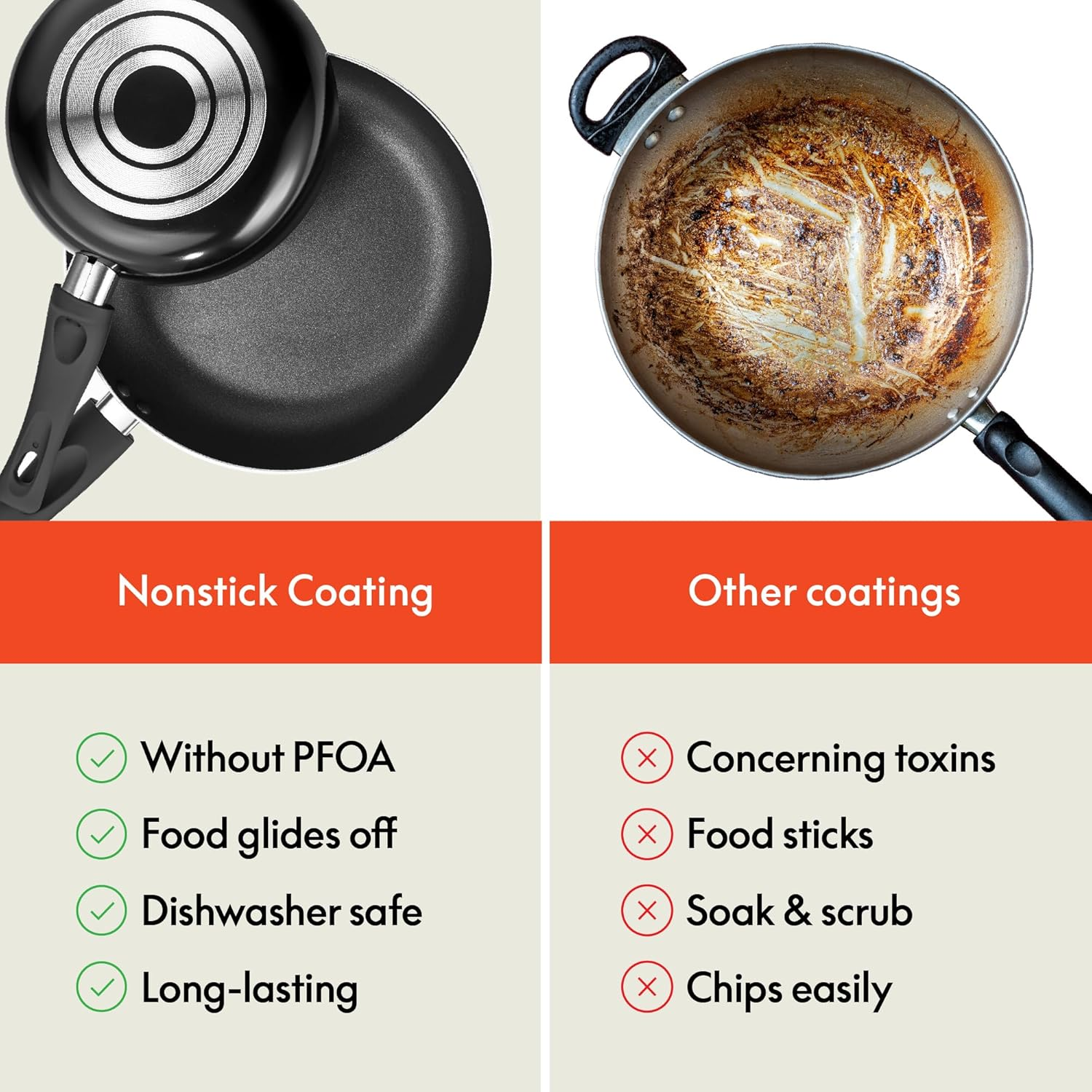 BELLA Nonstick Cookware Set with Glass Lids - Aluminum Bakeware, Pots and Pans, Storage Bowls & Utensils, Compatible with All Stovetops, 21 Piece, Black