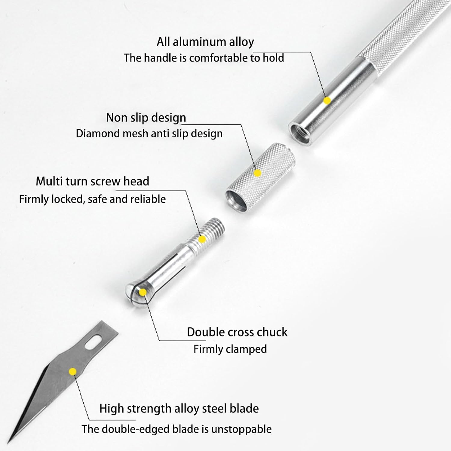 2 Pieces of Precision Carving Craft Knife, Stainless Steel Exacto Knife with Safety Helmet, Additional 20 Blades Precision Knife Set, Professional Sharpness for Art Hobby Scrapbooks and Sculptures