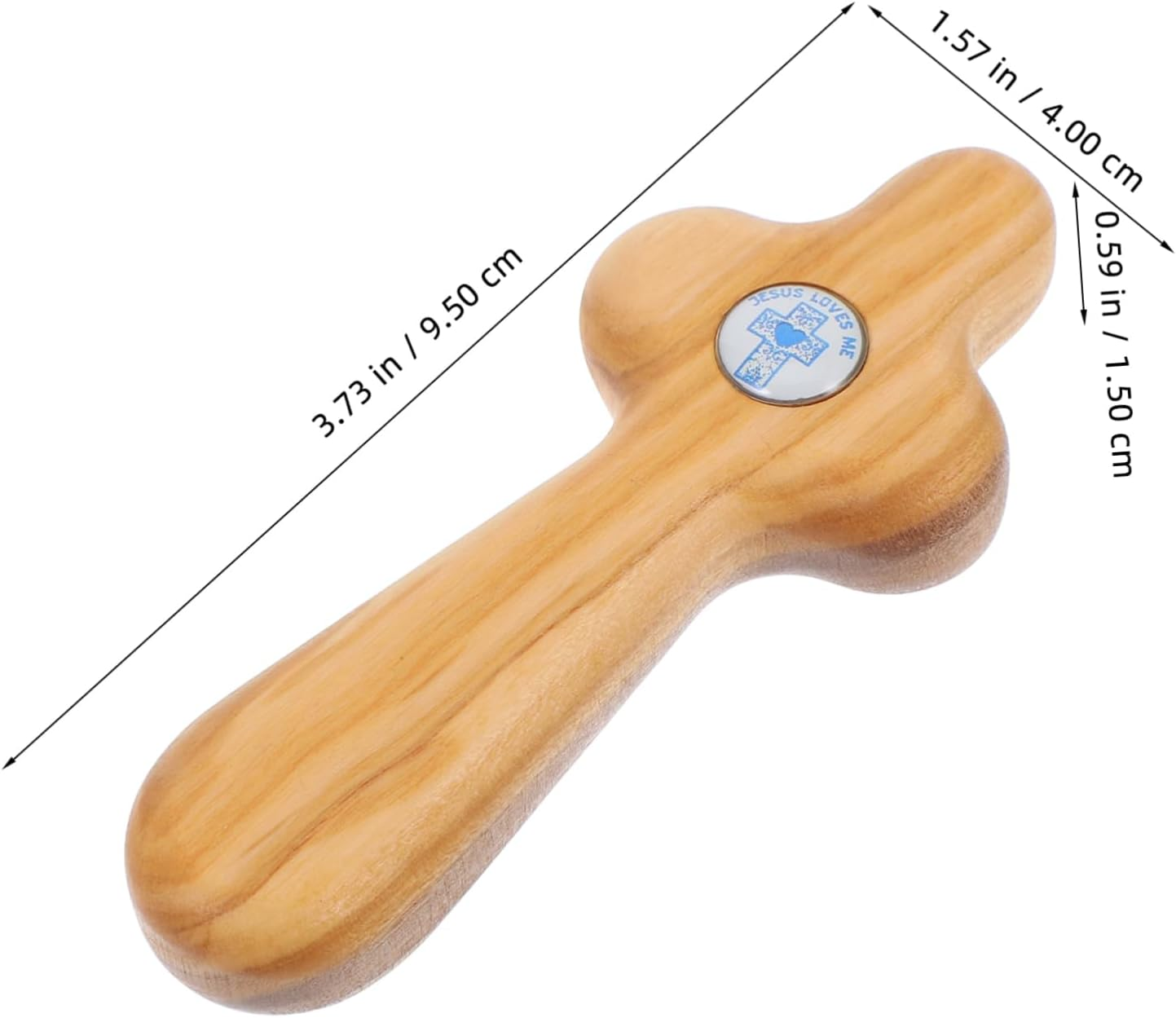 DOITOOL Handheld Wooden Cross Olive Wood Pocket Cross for Baptism First Communion Religious Ceremonies Unique Design Lightweight Portable Faith Symbol