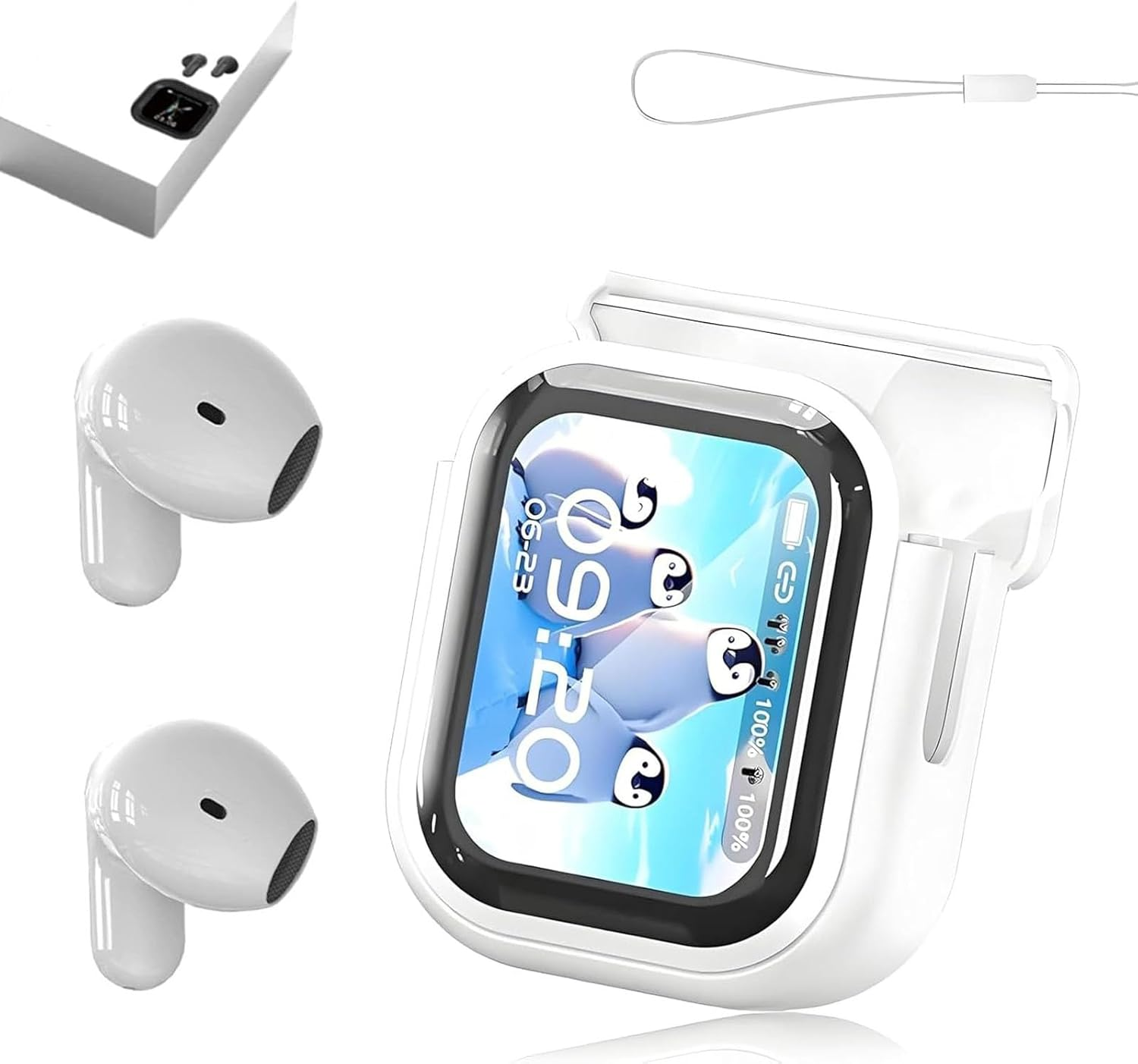 Ne20 Earbuds, Ne20 Translation Bluetooth 6.0 Wireless Earbuds, Bluetooth 6.0 Earphones Led Display, 140 Two-Way Language Translator Earphones, Built-In Microphone for Office Sports (White) image number 3