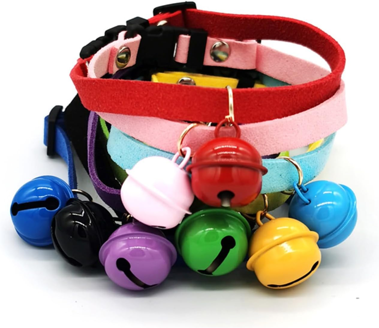 Breakaway Cat Collar Strip Bell，Safety Quick Release Cat Collars,Double Velvet with Bell, S-Size -20 Cm (Fit within 3 Kg) for Cats Puppy（Blue） image number 1