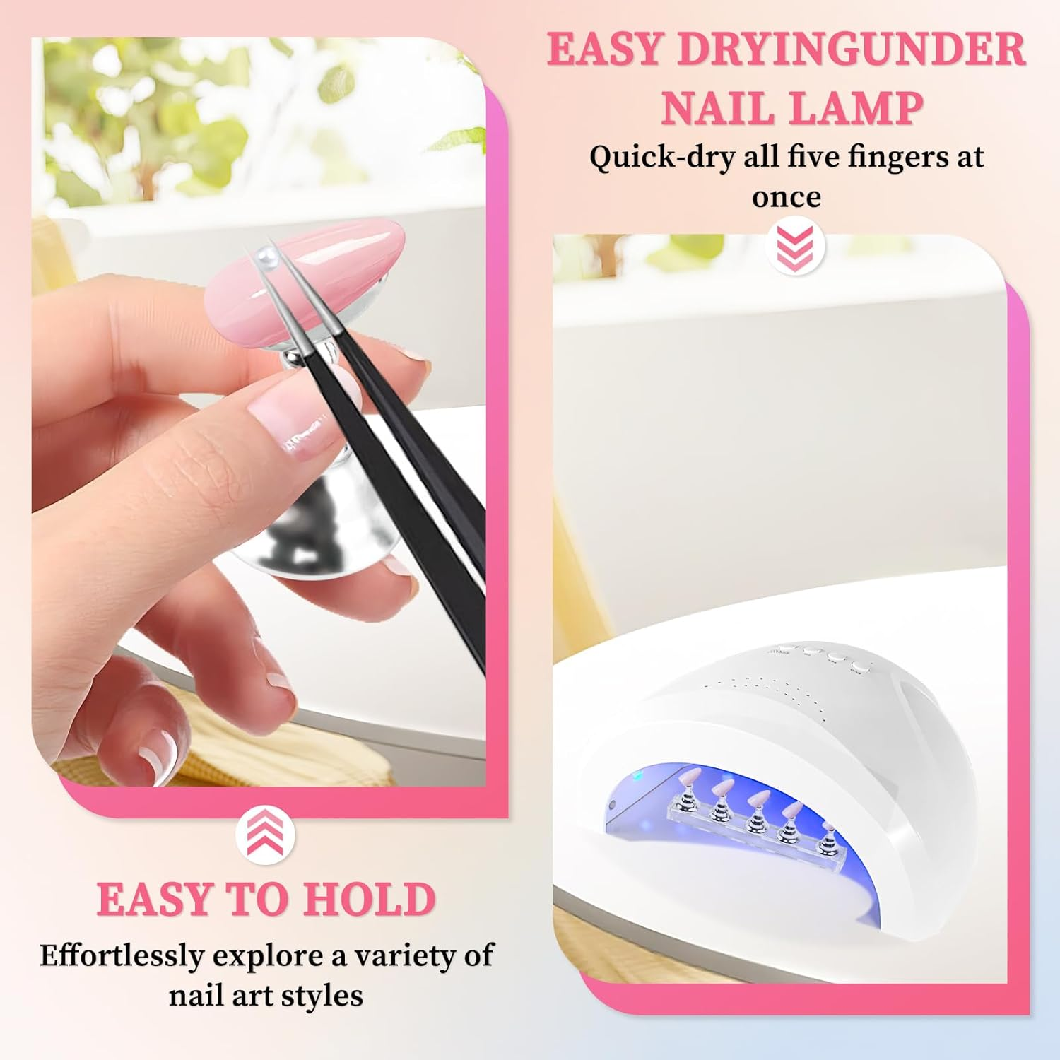 Koceci 4 Sets Nail Stand for Painting Nails and 200 PCS Reusable Adhesive Putty, Sliver Acrylic Nail Holder for Painting Nails, Press on Stand for Beginners, DIY Painting Use, Home and Salon Supplies image number 6