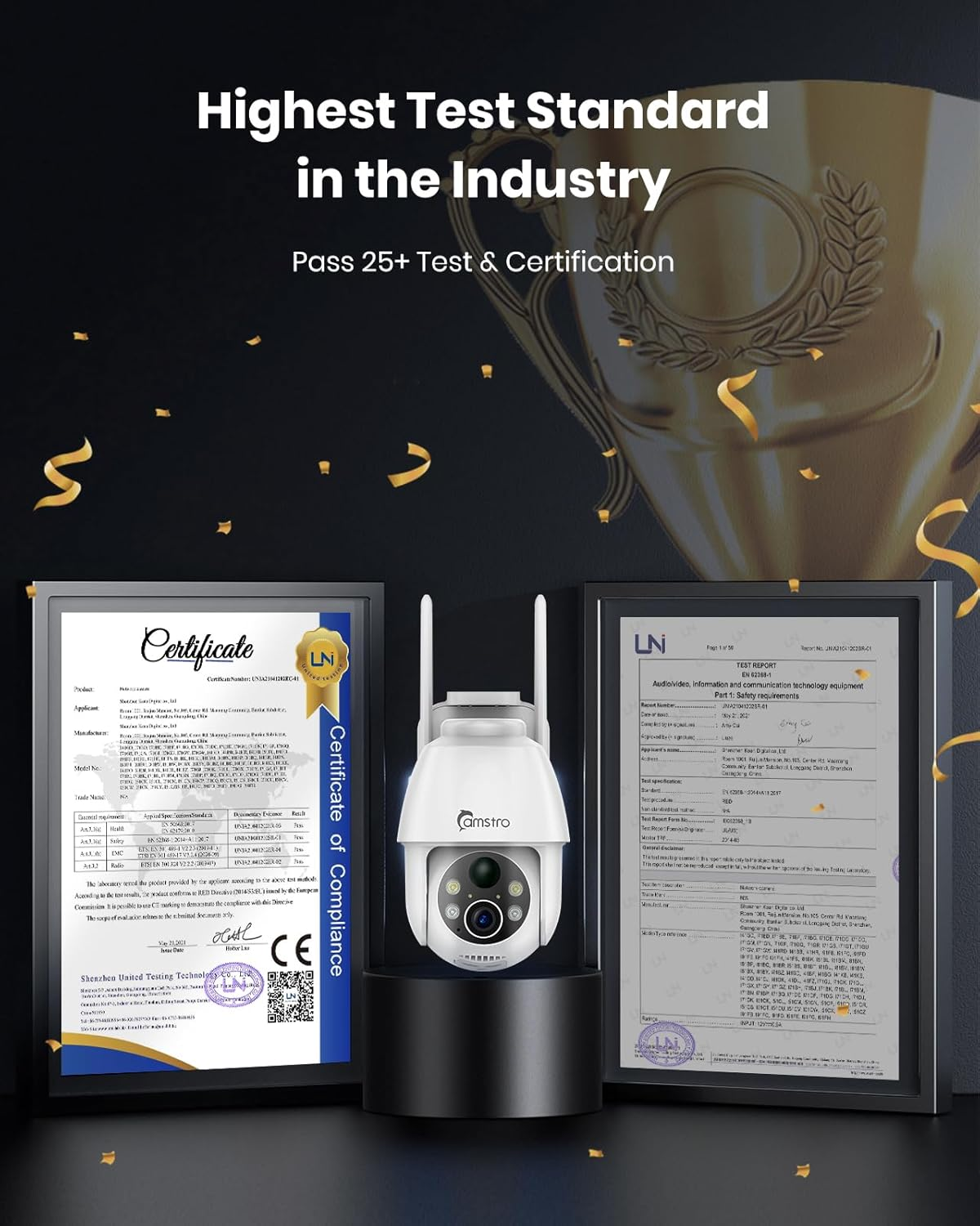 CAMSTRO 4 Pack 2K Solar Security Cameras Wireless Outdoor, 360&deg; PTZ Wifi Cameras System, PIR Motion Detection with Smart Alert, Color Night Vision, Multi-User Surveillance, Cloud/Sd Storage image number 3