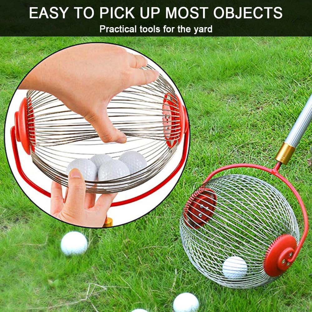 TOMVAES Table Tennis Collector Large Rolling Nut Harvester Adjustable Height Lightweight Outdoor Hand Tool Picker Collector Pecans Chestnuts Small Fruits Small Toys Table Tennis Golf Balls