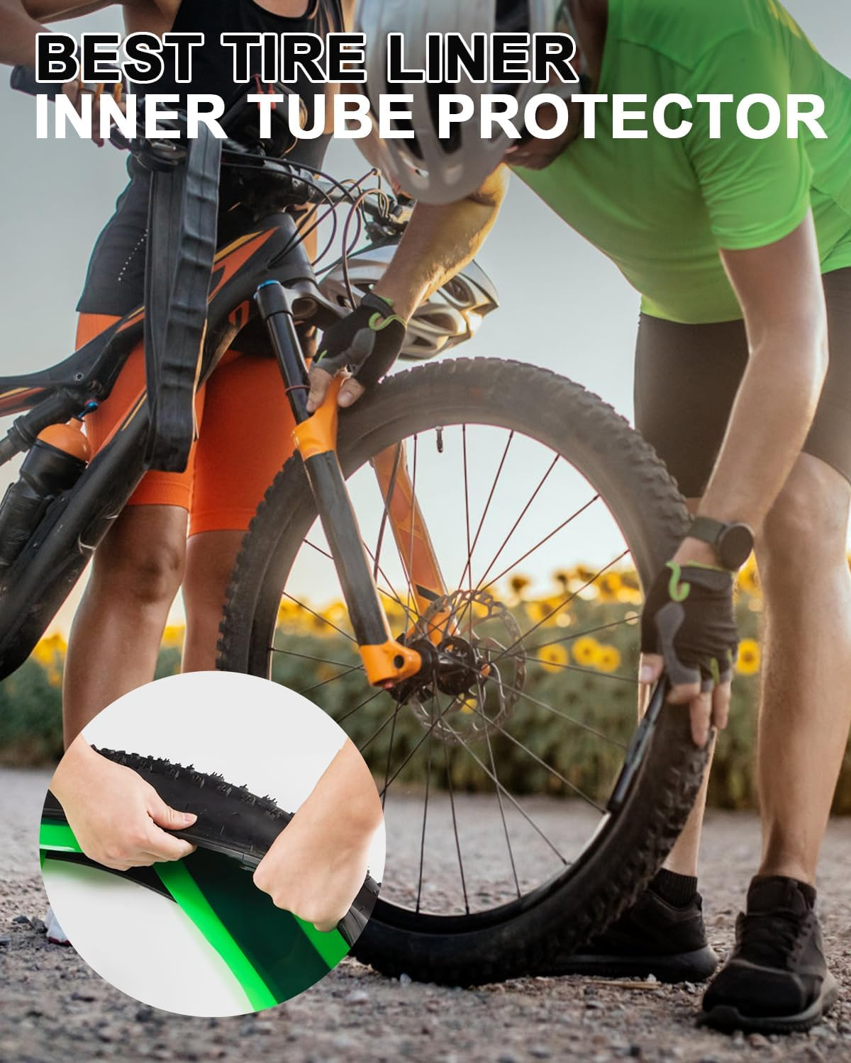 Fat Bike Tire Liner, Bicycle Tube Flat Protector Compatible with 20"/24"/26"/27.5/29" (29X4-5) image number 6