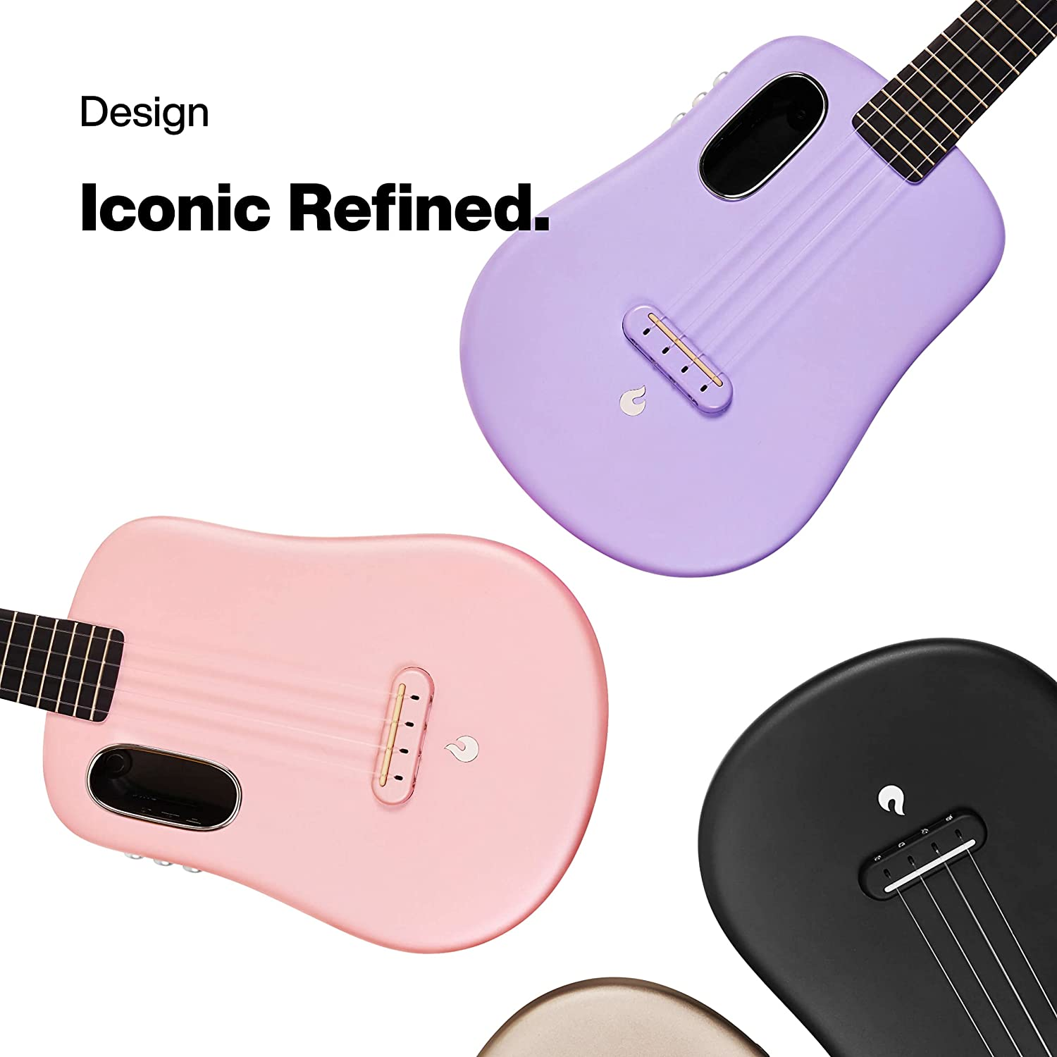 LAVA U Carbon Fiber Ukulele with Effects Tenor Travel Ukulele with Case Pick and Charging Cable (Freeboost, Sparkle Blue, 26-Inch) image number 4