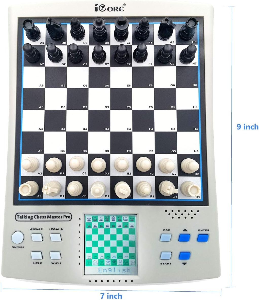 Icore Chess Set Travel Magnetic Checkers Board Electronic No Stress Teaching Game for Kids Adults image number 5