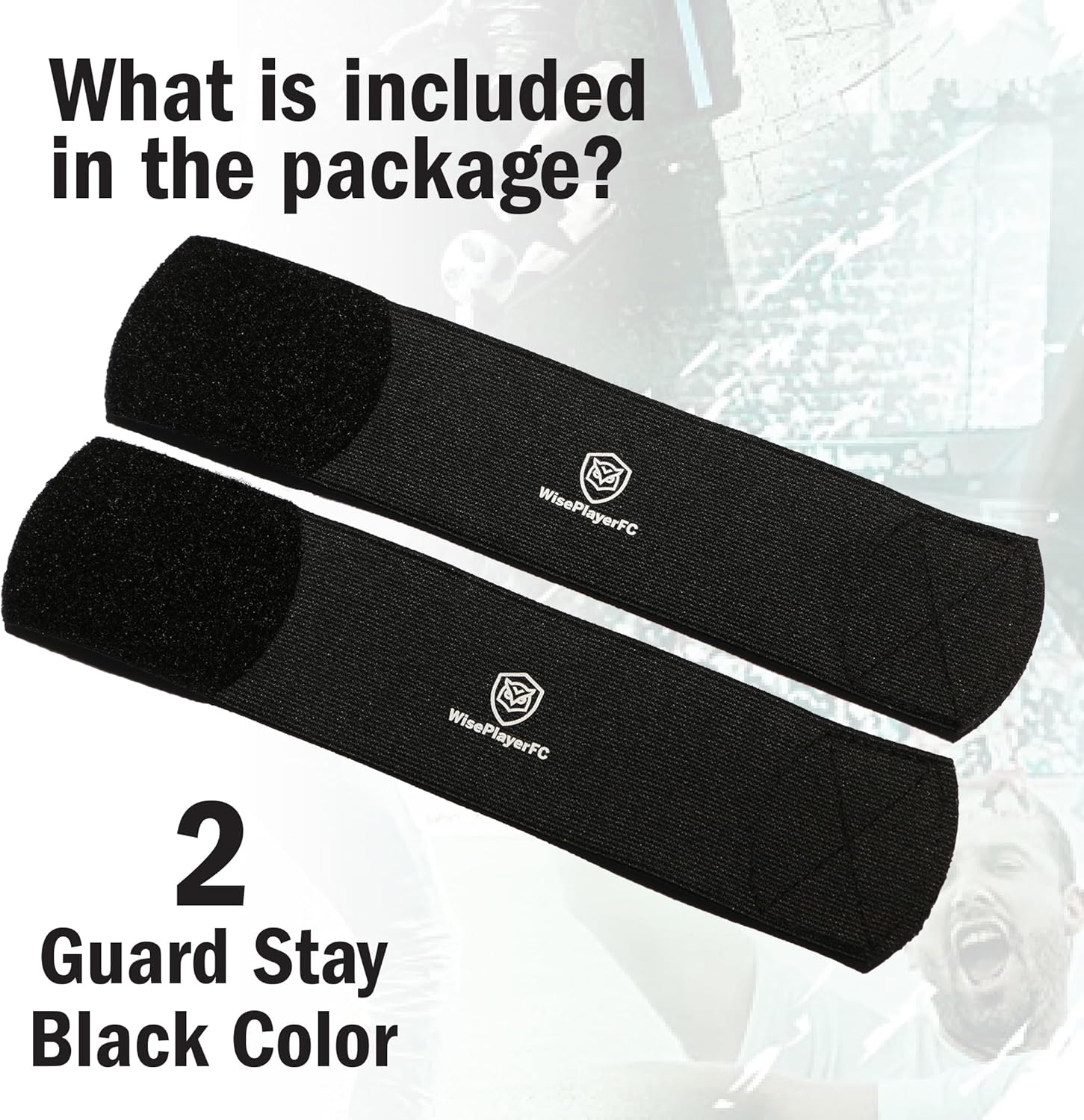 WISEPLAYERFC Football Shin Pads - 2 Elastic Bands for Shin Pads for Adults and Children - Blue image number 2