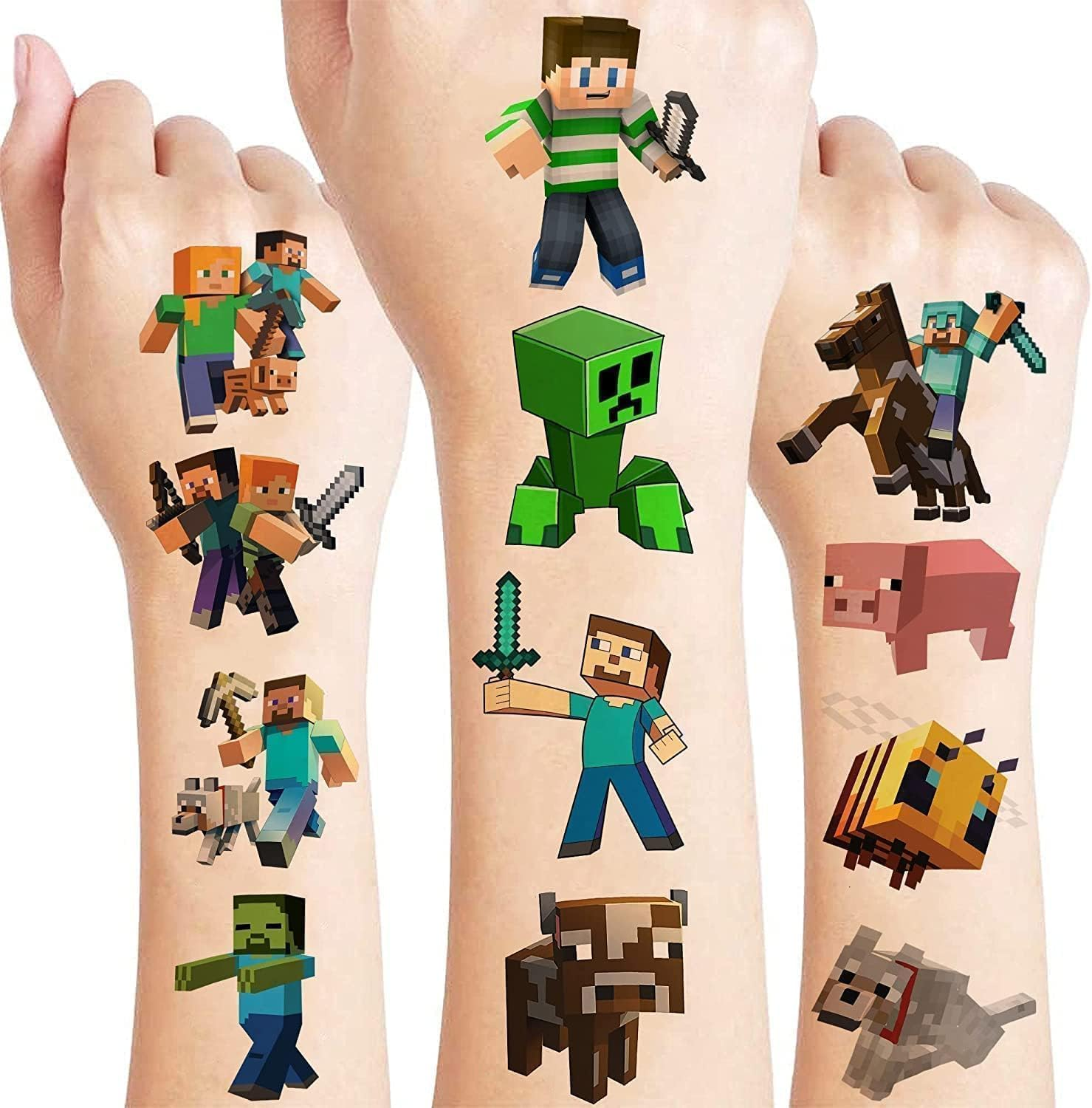 40Pcs Temporary Tattoo Stickers for Birthday Party Supplies Favors Kids Boys Girls School Rewards Gifts(5 X 5Cm)