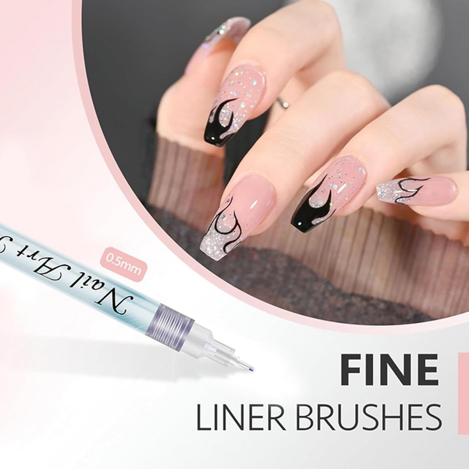 12 Colour 3D Nail Art Pens Set, Acrylic Paint Pens, Quick-Drying Waterproof Graffiti Dotting Pen for DIY Dot Line Flower (Upgraded Version) image number 3