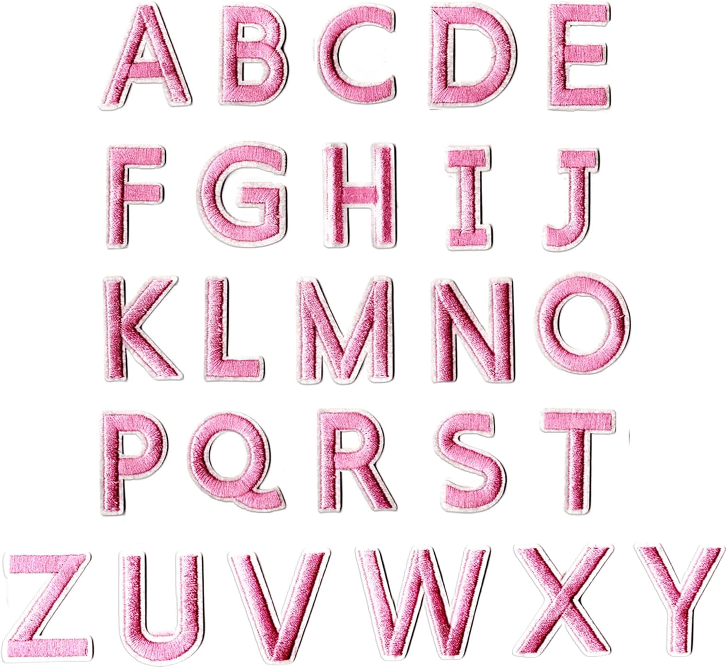 72 Pcs Pink Letters/Numbers Embroidered Iron on Sew on Patch Colorful Cute Emblem Cartoon Children Patches Sewing Applique Decoration Accessory for Clothes,Jeans,T-Shirt,Backpacks,Vest,Hats,Dress image number 5