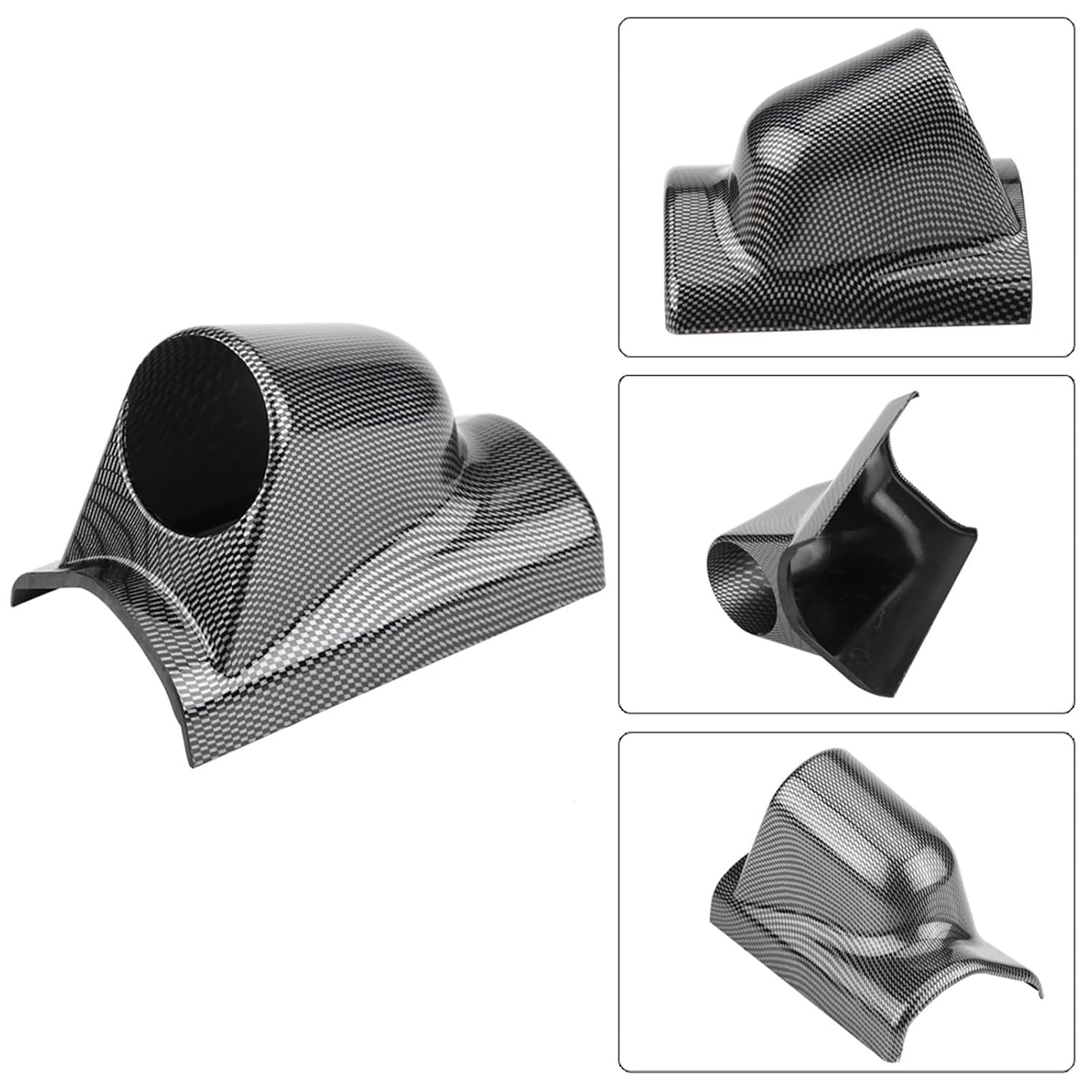 Universal Heavy Duty Racing Sport Meter Gauge Pillar Mount Pod Holder Bracket Gauge Holder for Auto Trucks Boats Motorcycles Carbon Fiber (Single Hole) image number 4