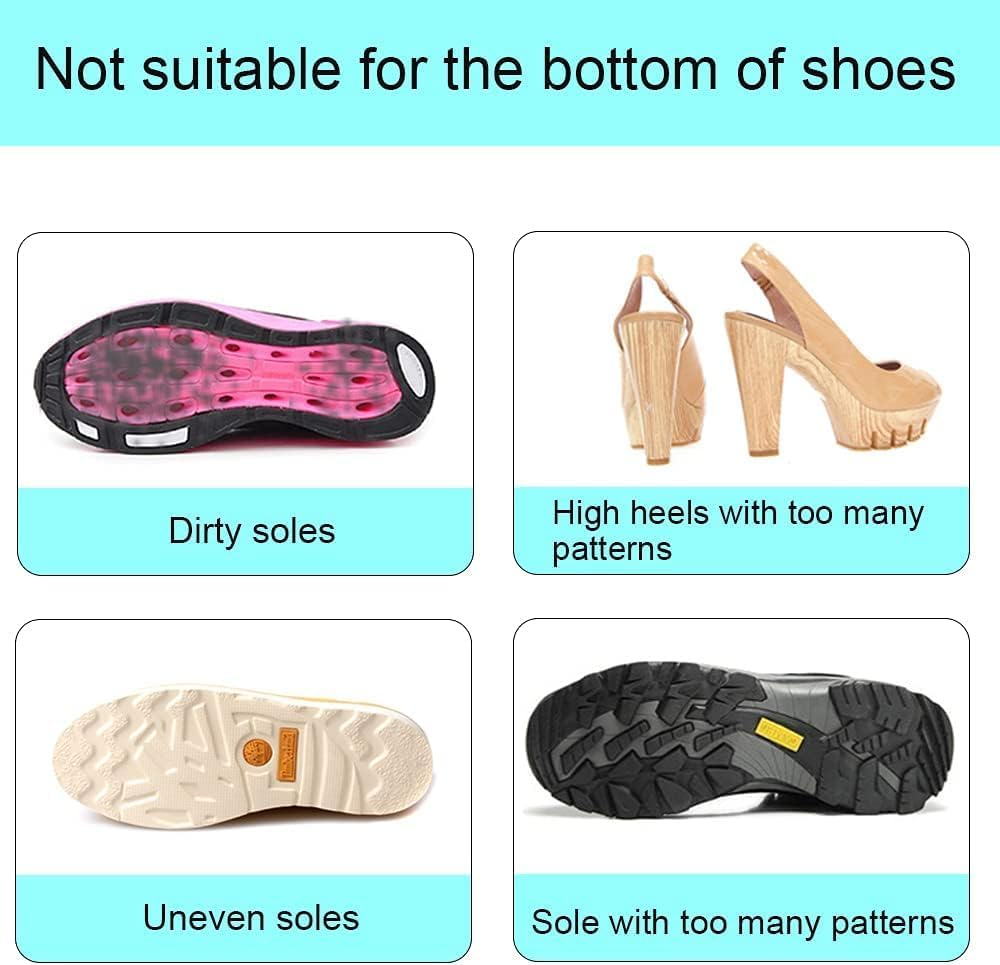16 Pieces Non-Skid Shoe Pads Self-Adhesive Shoe Grips anti Slip Shoe Pads Noise Reduction Shoes Cushion Anti-Shedding Rubber Sole Protector,Black。
