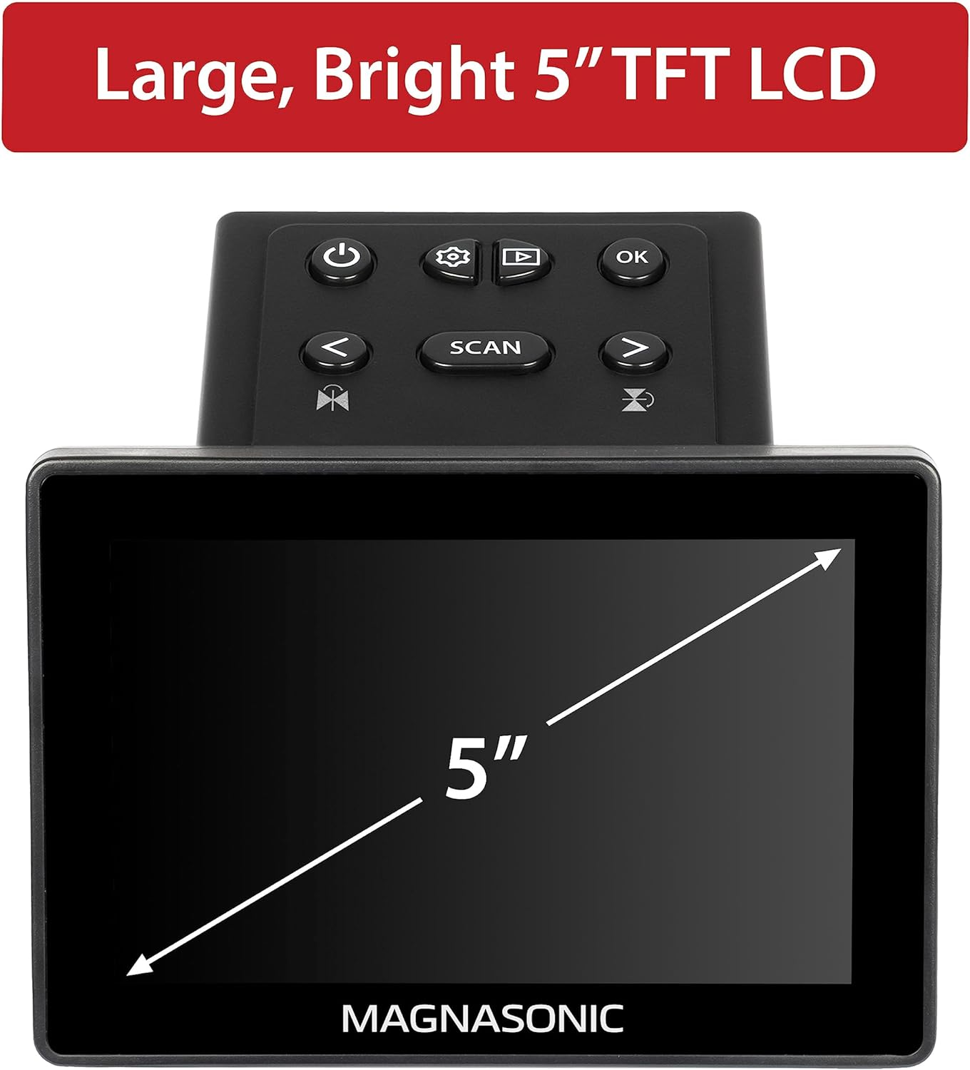Magnasonic All-In-One 25MP Film Scanner with Large 5" Display & HDMI, Converts 35Mm/126/110/Super 8 Film & 135/126/110 Slides into Digital Photos, Built-In Memory image number 6